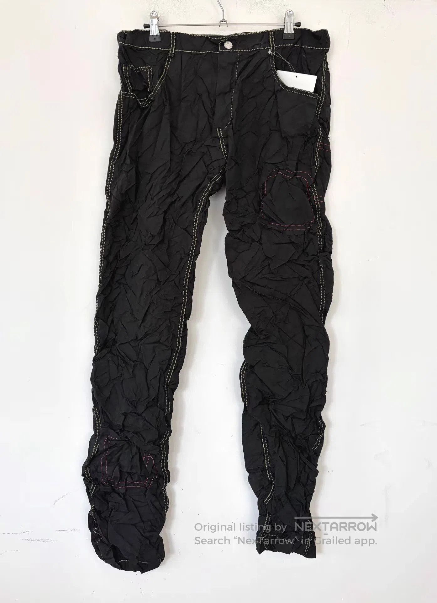 KANGHYUK Black Casual Pants with Stitch Details . Size US 36 / EU 52 - 1 Thumbnail