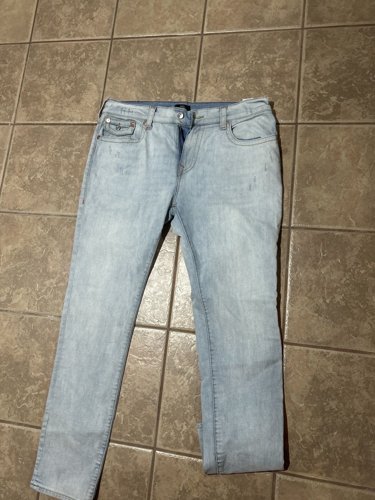 True Religion True Religion Blue White Rocco Jeans Size US 40 / EU 56 - 2 Thumbnail