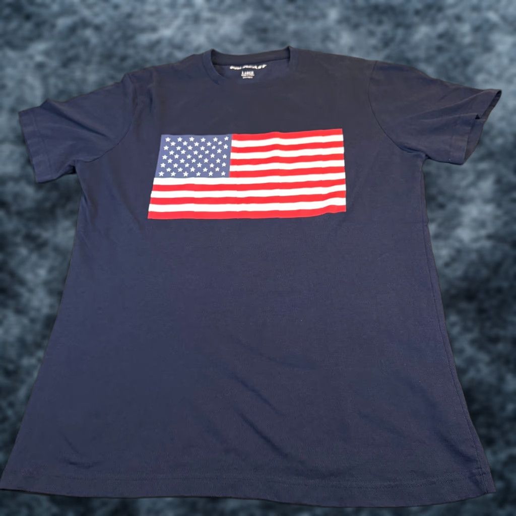 Vintage Fourcast American Flag Graphic T-Shirt Navy Blue Cotton Tee Mens Size L Size US L / EU 52-54 / 3 - 1 Thumbnail