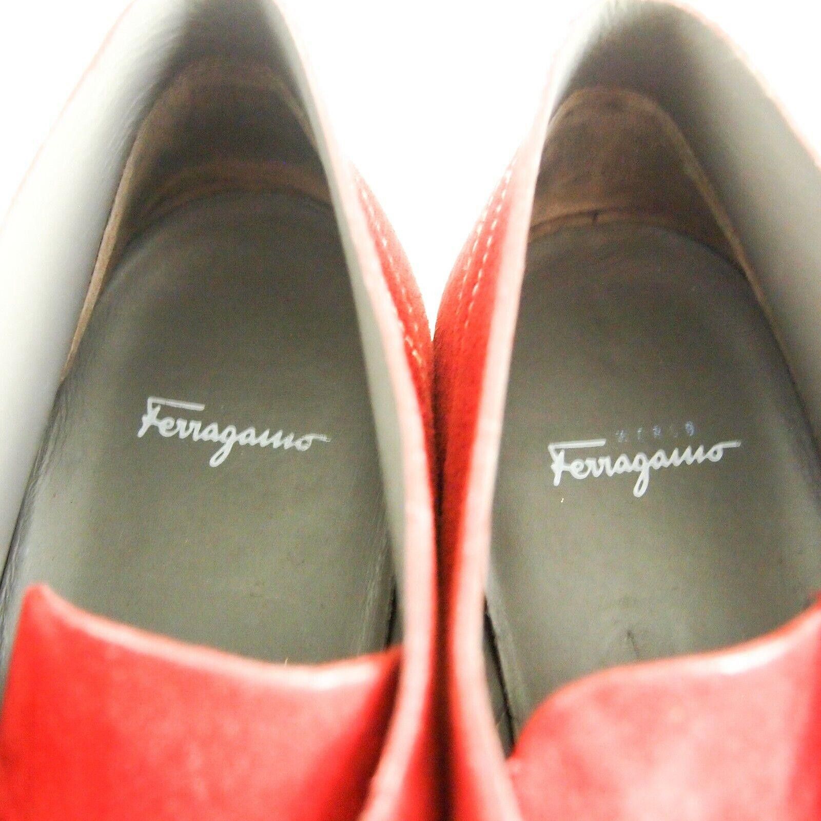 Salvatore Ferragamo Feragamo Chukka Boots Red Suede Mens US 10.5 EU 43.5 EEE Size US 10.5 / EU 43-44 - 8 Thumbnail