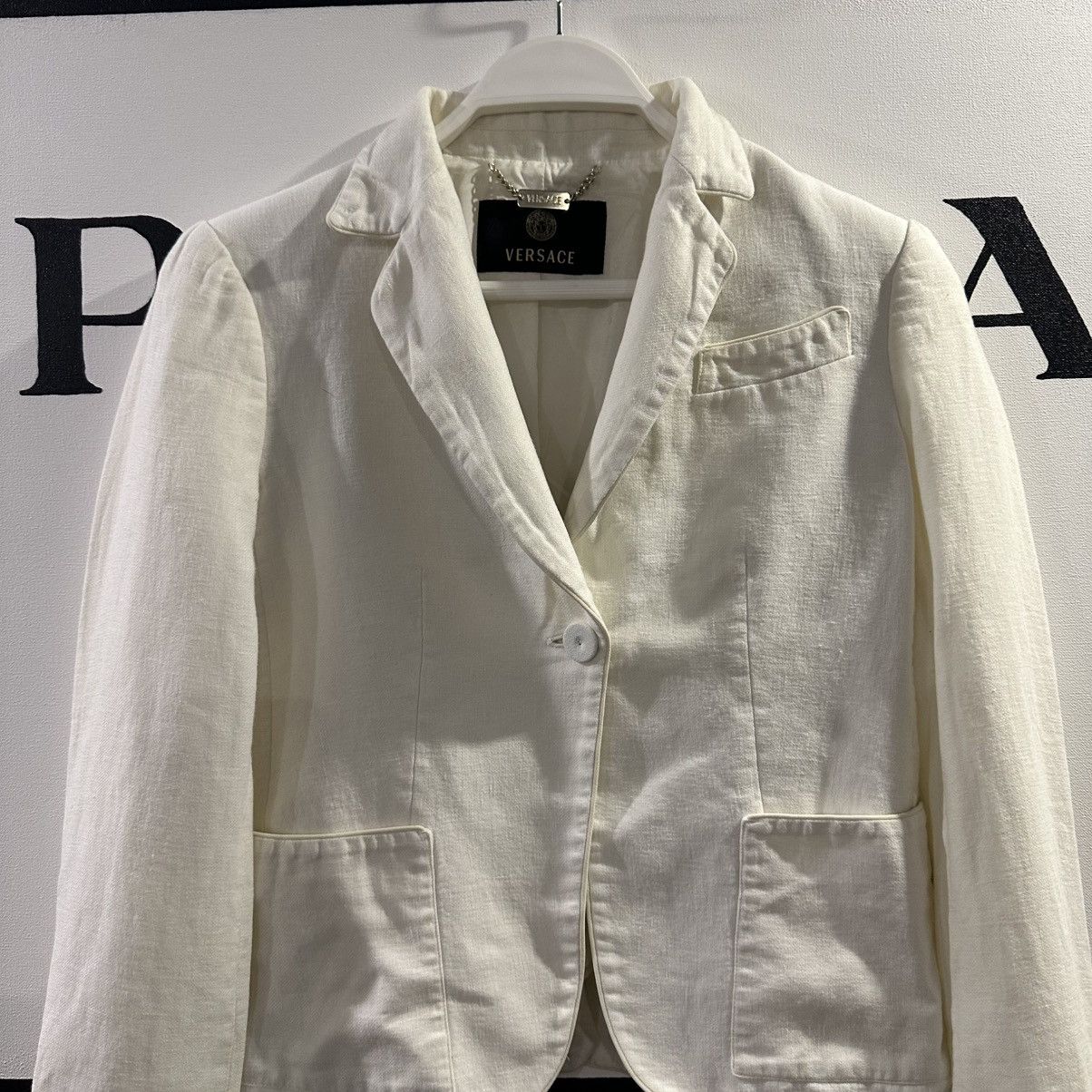 Versace Gianni Versace Women’s White Linen Blazer Size 42 Size M / US 6-8 / IT 42-44 - 4 Thumbnail