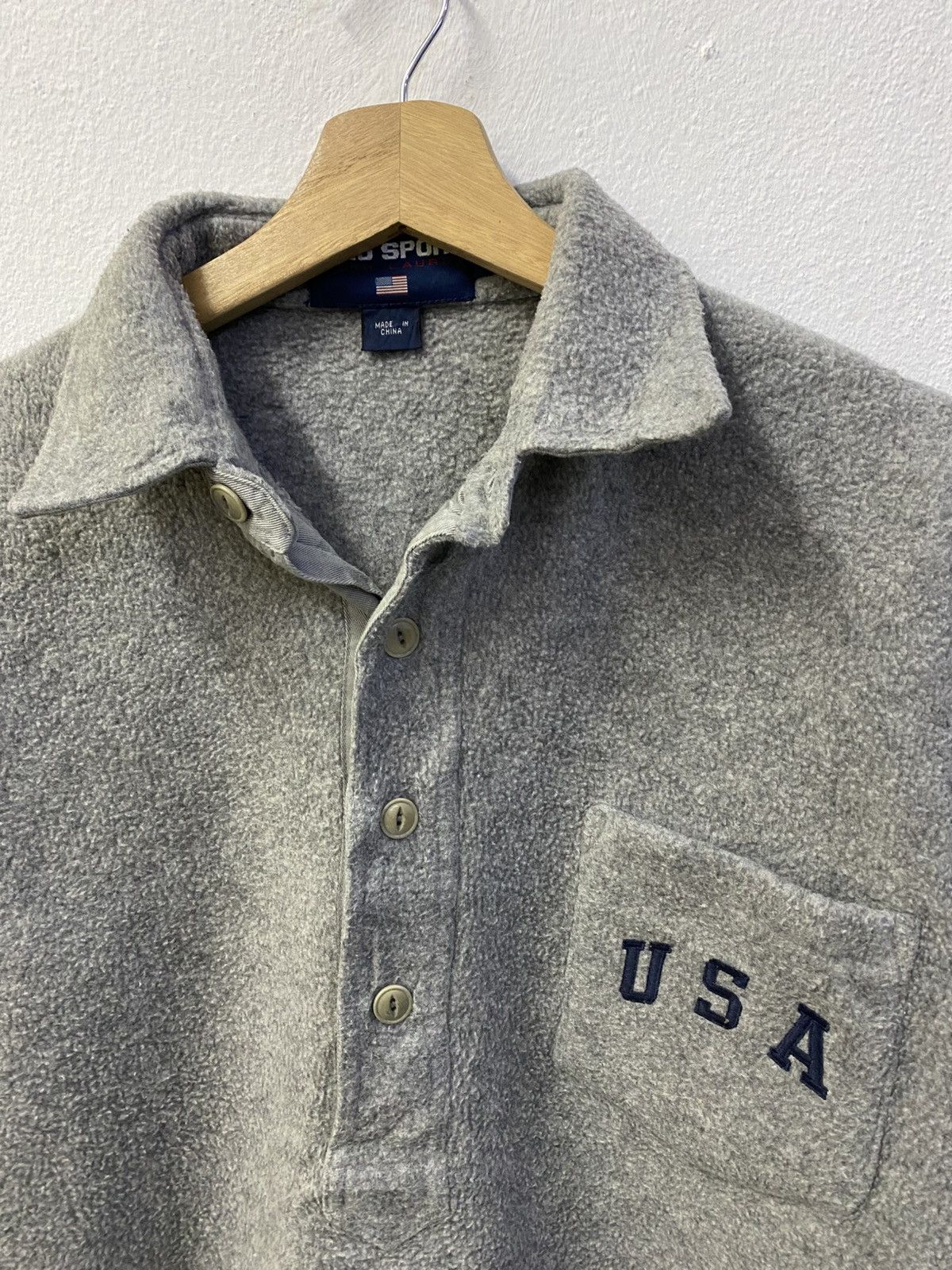 Polo Ralph Lauren × Ralph Lauren × Vintage Vintage Polo Sport Ralph Lauren Collared Fleece Sweatshirt Size US M / EU 48-50 / 2 - 4 Thumbnail