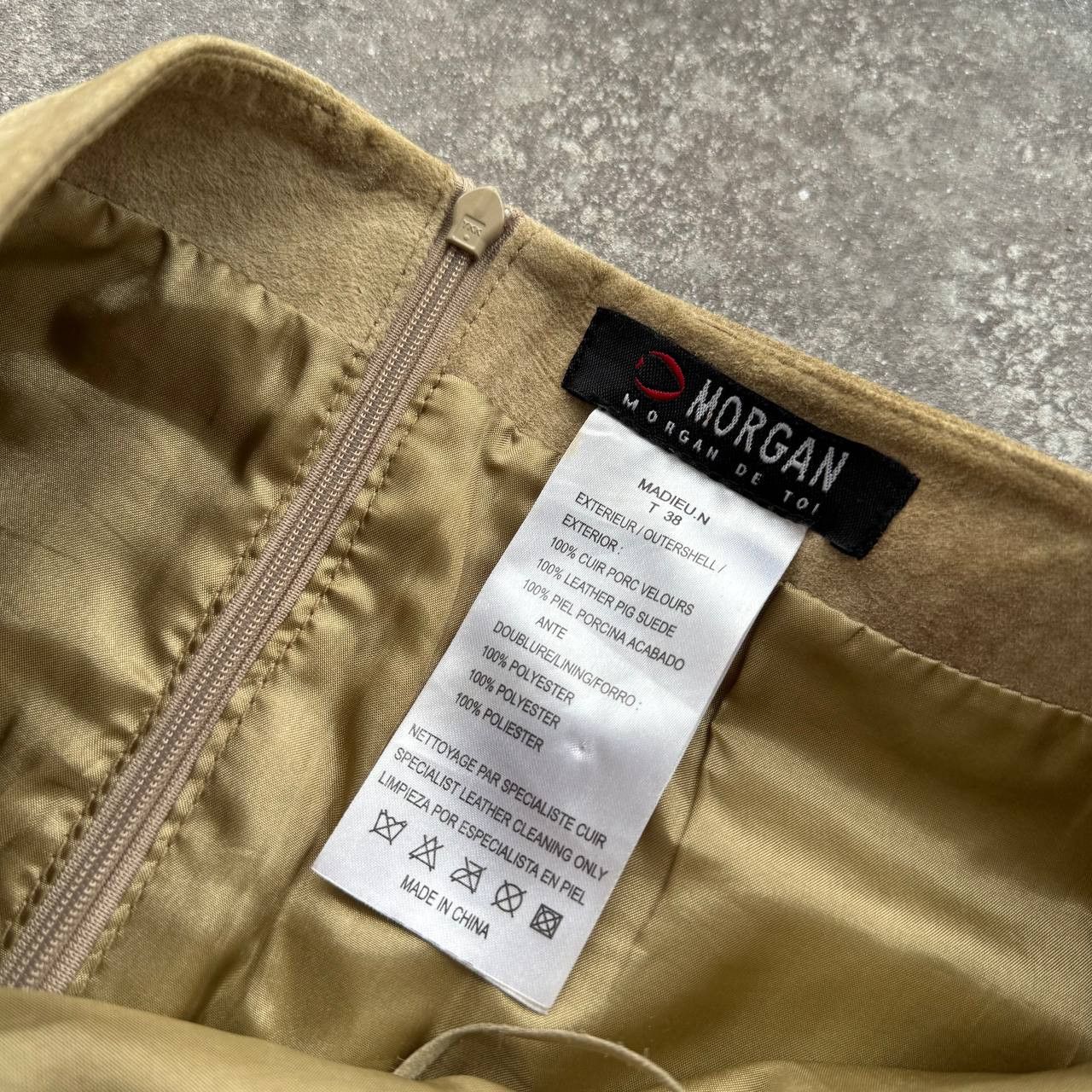 Hysteric Glamour × Vintage Morgan De Toi Vintage 2000's Y2K Suede Leather Midi Skirt Size 29" - 14 Thumbnail