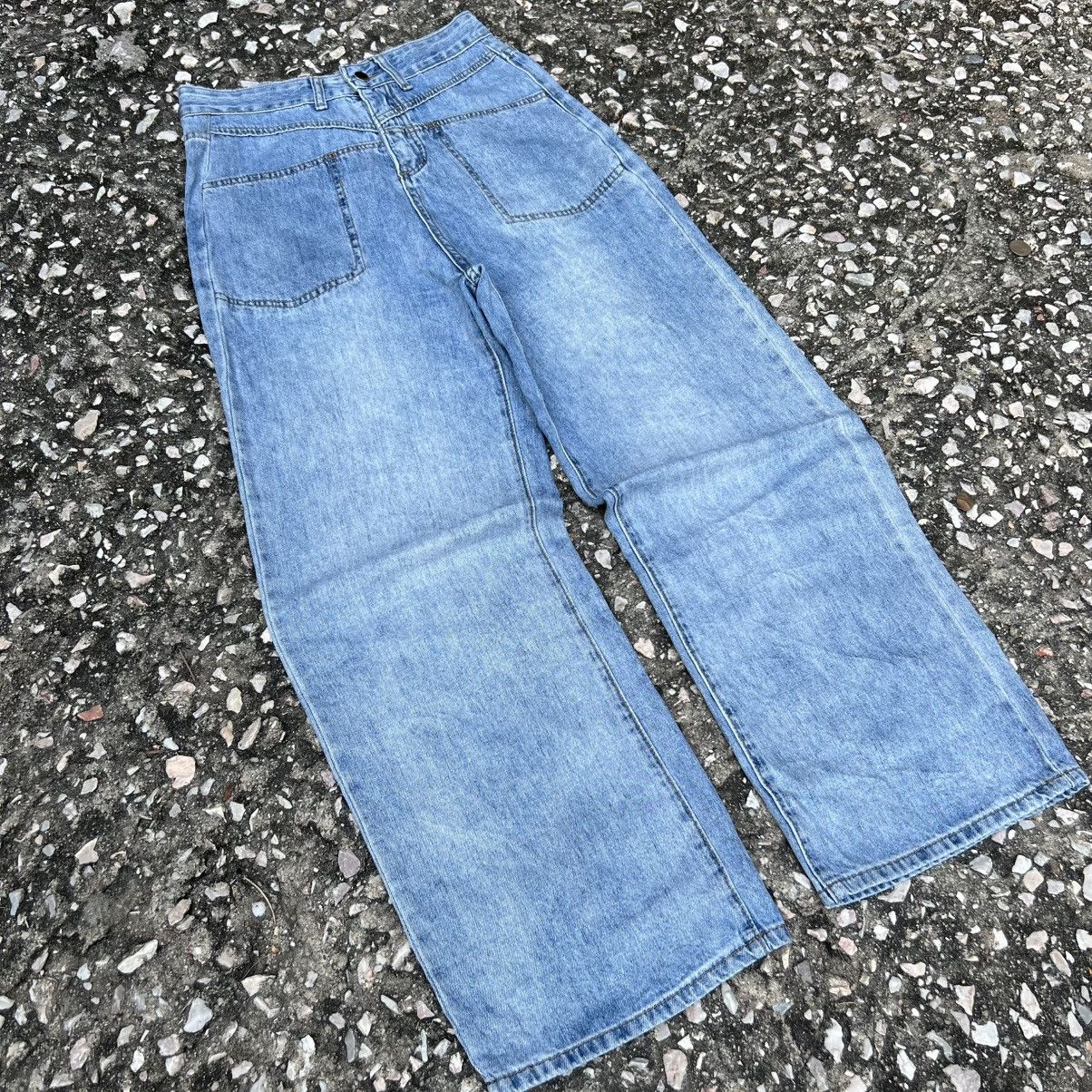 Japanese Brand “y2k style” BAGGY DOUBLE FLAPE POCKET JEANS Size US 28 / EU 44 - 2 Thumbnail