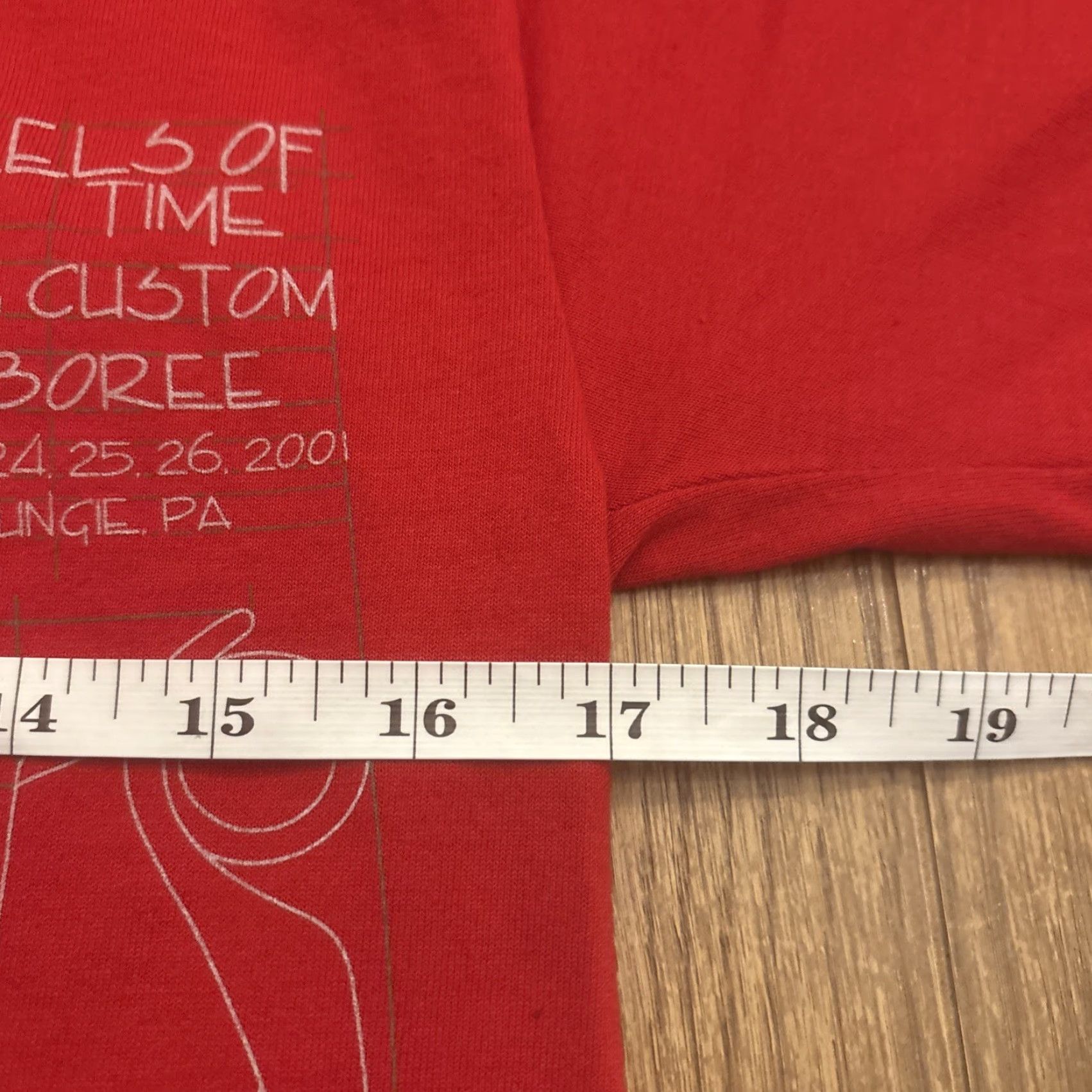 Jerzees VINTAGE Hot Rod Jamboree T Shirt Sz S Macungie Pennsylvania Red Mens JERZEES Time Wheels Of Time T Shirt 2001 Size US S / EU 44-46 / 1 - 6 Thumbnail