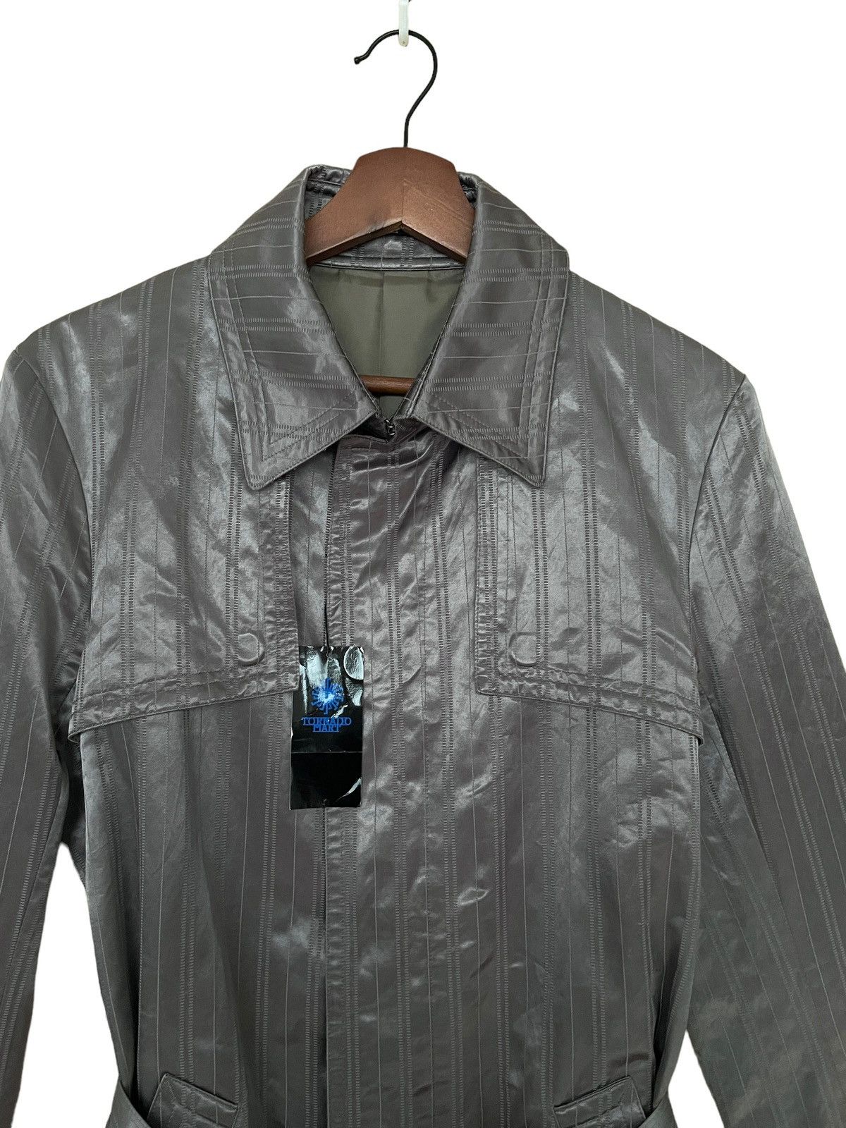 Tornado Mart Vintage Brand Tornado Mart Metallic Trench Coat 2000s Size US L / EU 52-54 / 3 - 6 Thumbnail