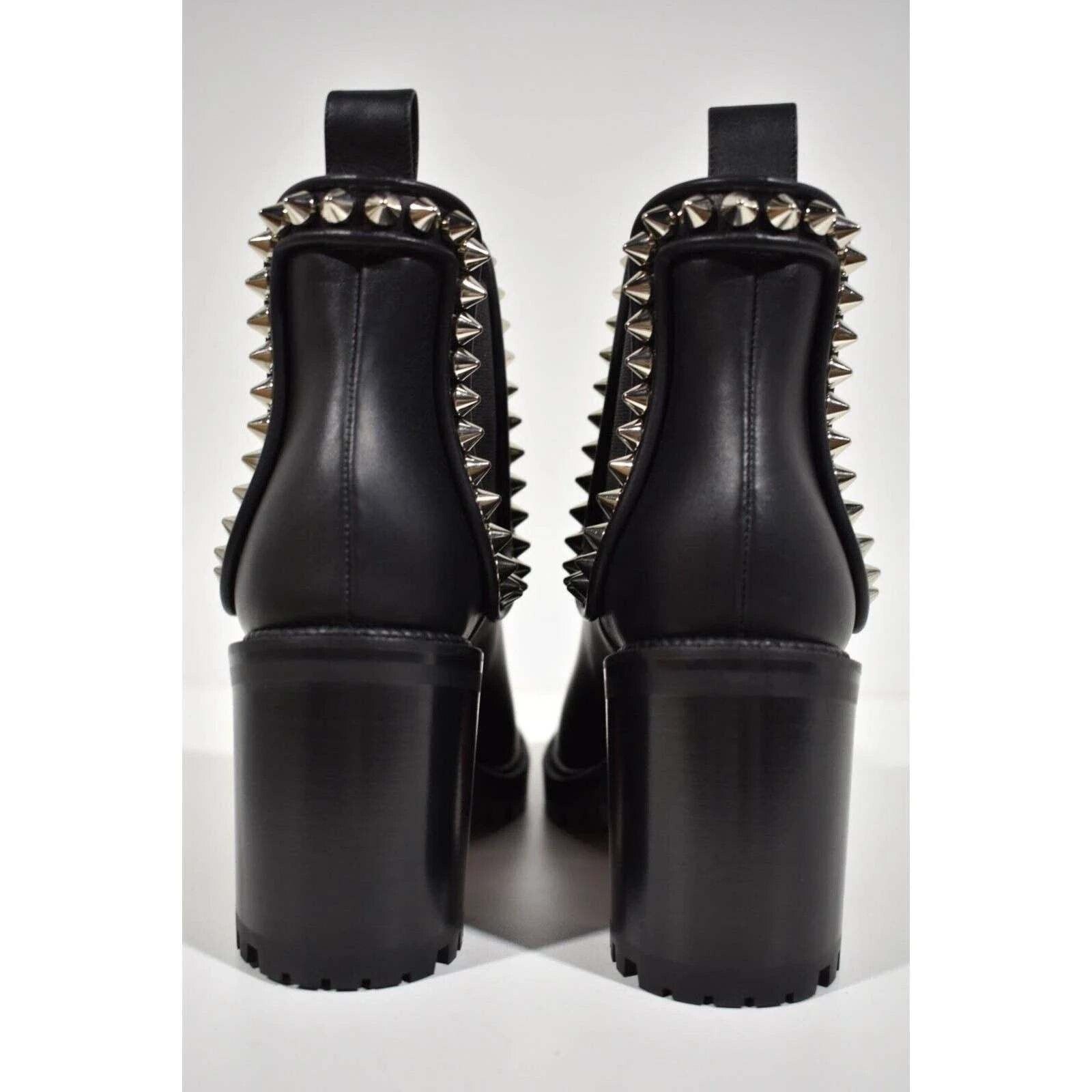 Christian Louboutin Christian Louboutin Capahutta 70 Black Leather Spike Ankle Size US 7 / IT 37 - 11 Thumbnail
