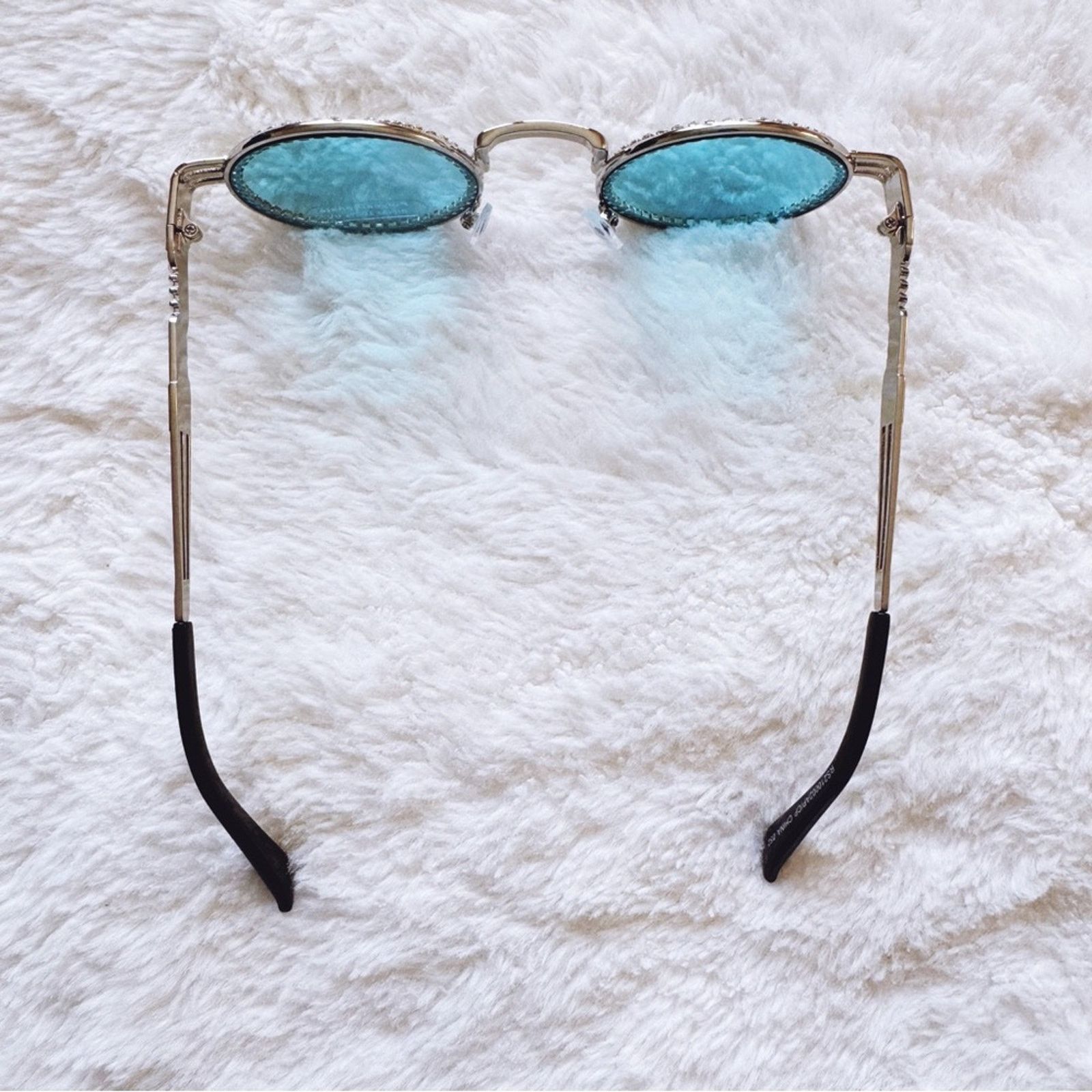 Other Kate Clear Blue Round Sunglasses Size ONE SIZE - 10 Thumbnail
