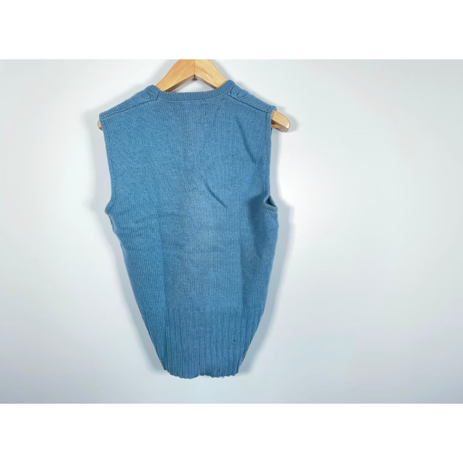 Sears VINTAGE Kings Road Wool Sweater Vest Men’s Medium Blue Cable Knit Sears Lightweight Shirt Adult Medium Blue Cable Knit Vest Mens Size US M / EU 48-50 / 2 - 3 Thumbnail