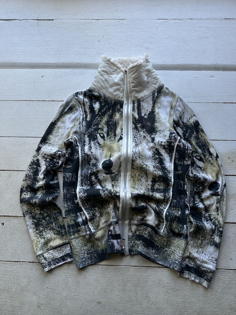 Vintage 🚨 VNTG WOLF OVERPRINT WOMEN ZIP SWEATSHIRT OPIUM Y2K RARE Size M / US 6-8 / IT 42-44 - 1 Thumbnail