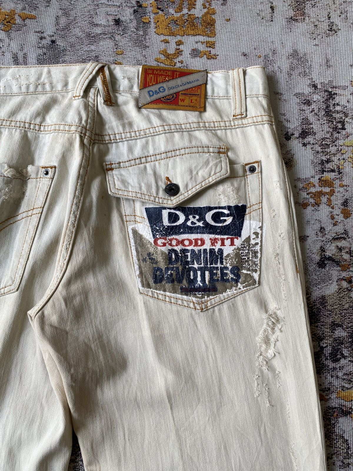 Dolce & Gabbana Dolce & Gabbana Rusty Distressed Bleached Denim Size US 33 - 16 Thumbnail