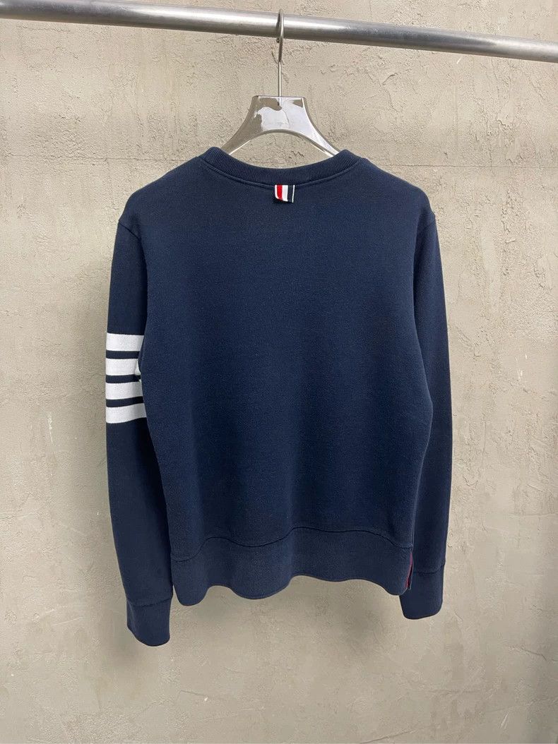 Thom Browne Thom browne Dark blue four-striped round-neck sweatshirt 25 Size US S / EU 44-46 / 1 - 2 Thumbnail