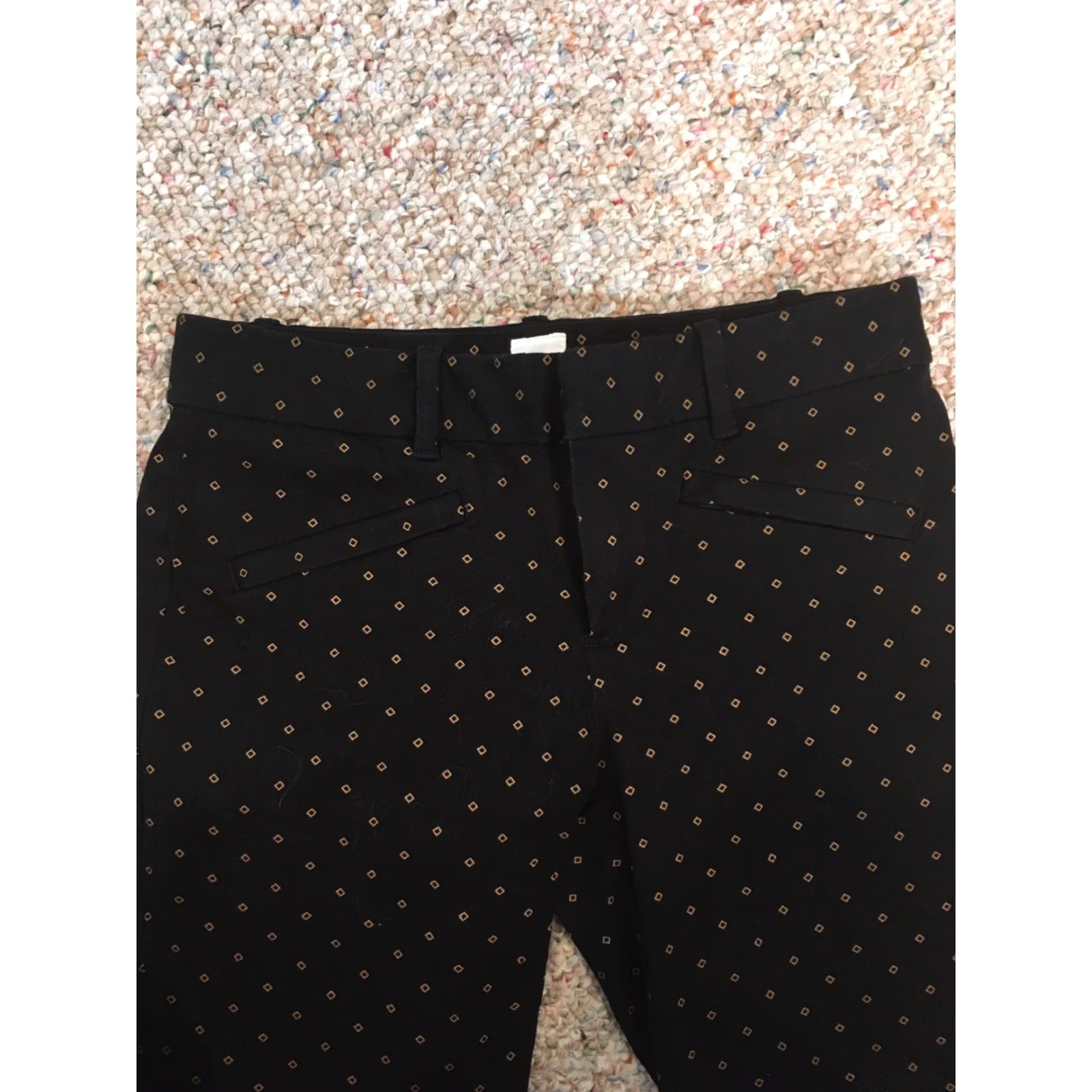 Gap Gap Jeans Women's Size 0, Black Gold, Diamond Print Ankle Skinny Crop Jeans 3/4 Color Multicolor Diamond Printed Cropped Mid Rise Womens Jeans Size 25" / US 0 / IT 36 - 4 Thumbnail