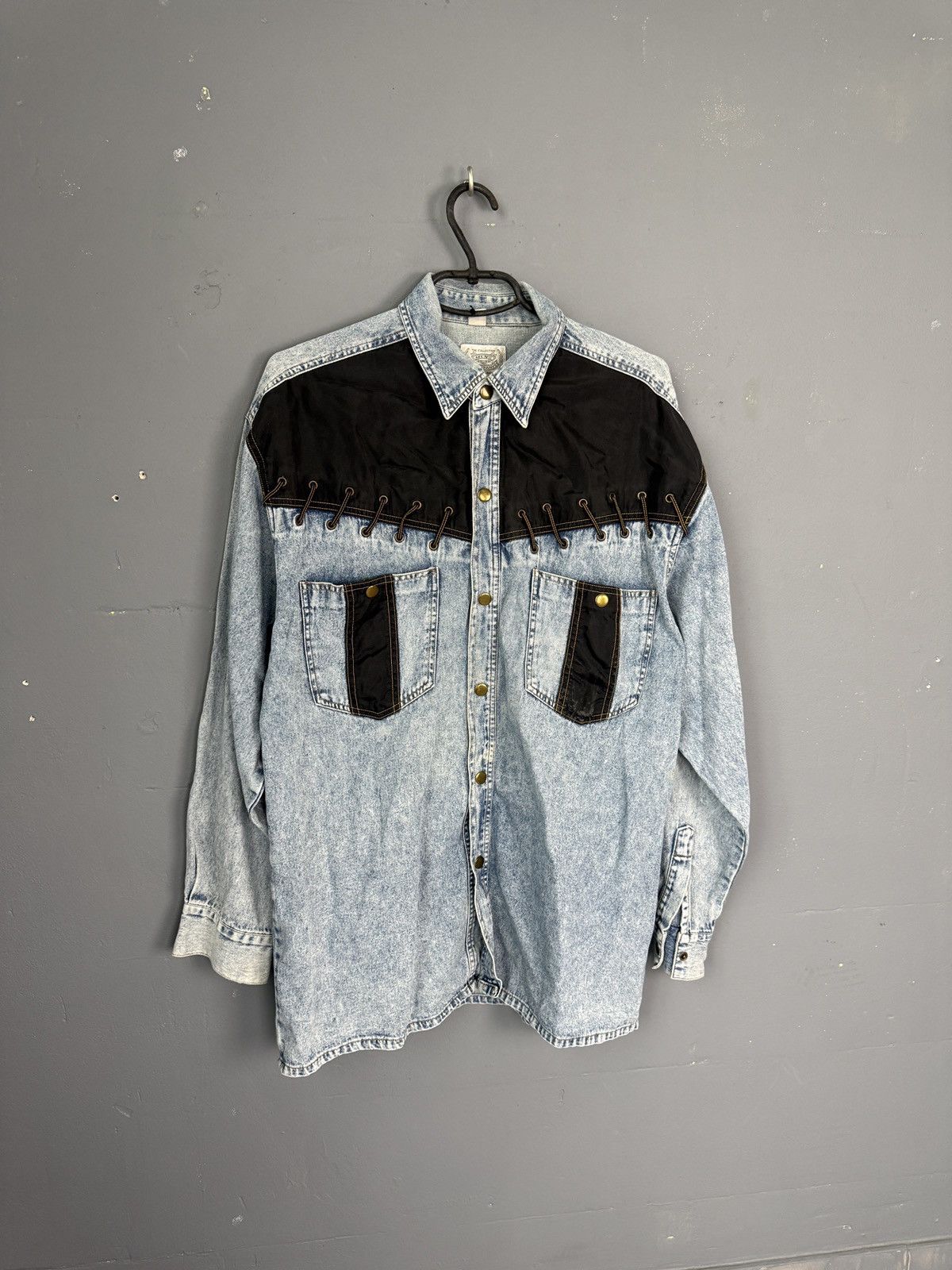 14th Addiction 🔥Sick Y2K Omkoe Leather Western Shirt Goth Punk Size US XL / EU 56 / 4 - 2 Thumbnail