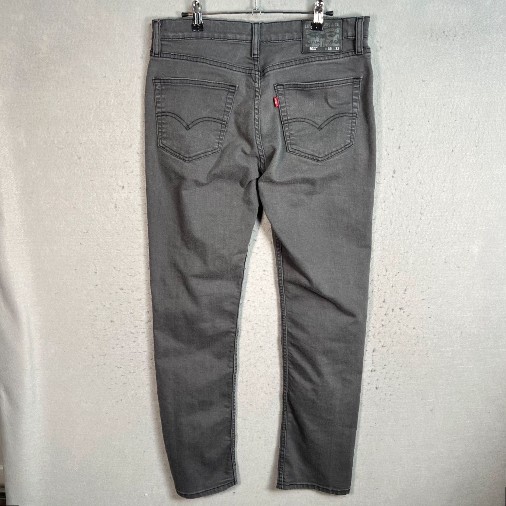 Levi's Levi's 511 Jeans Slim Mens 33 x 30 Gray Cotton Blend Denim 5-Pocket Design Slimming Stretch Size US 33 - 2 Thumbnail