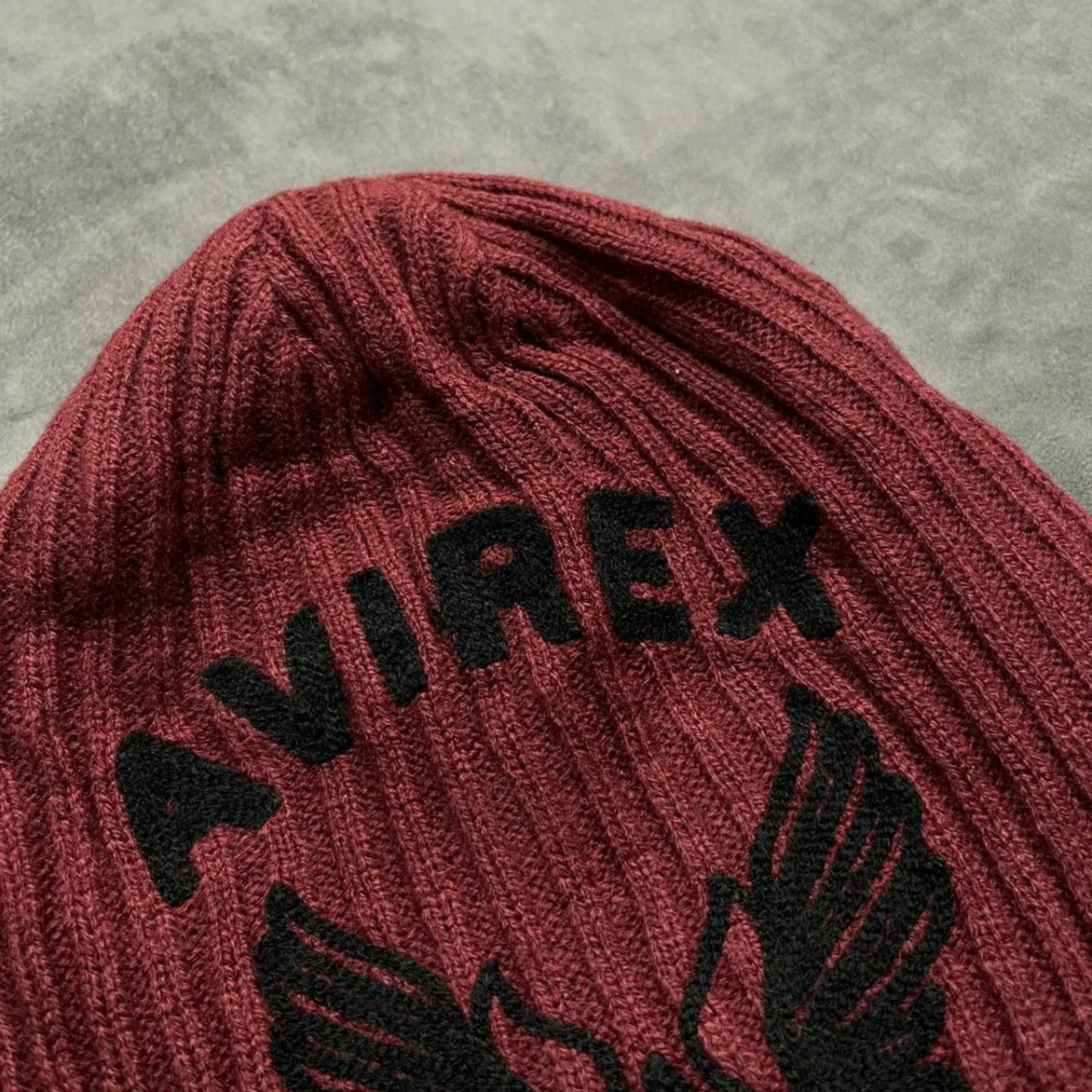 Avirex Deadstock Vintage Avirex Burgundy No Cuff Knit Beanie Hat OS Size ONE SIZE - 3 Thumbnail