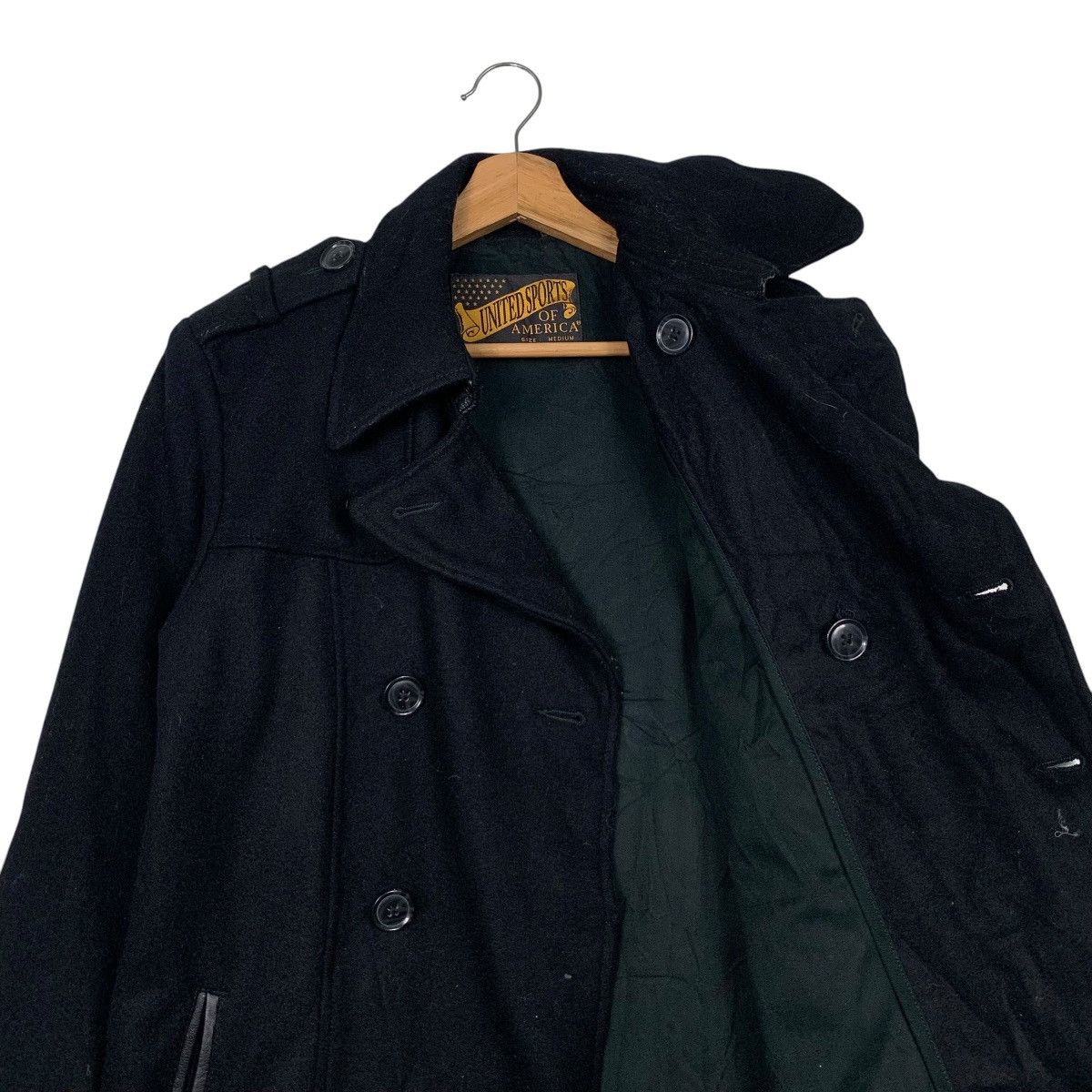 Japanese Brand UNITED SPORT Of AMERICA Double Breast Wool Coat #2379-C107 Size US M / EU 48-50 / 2 - 10 Thumbnail