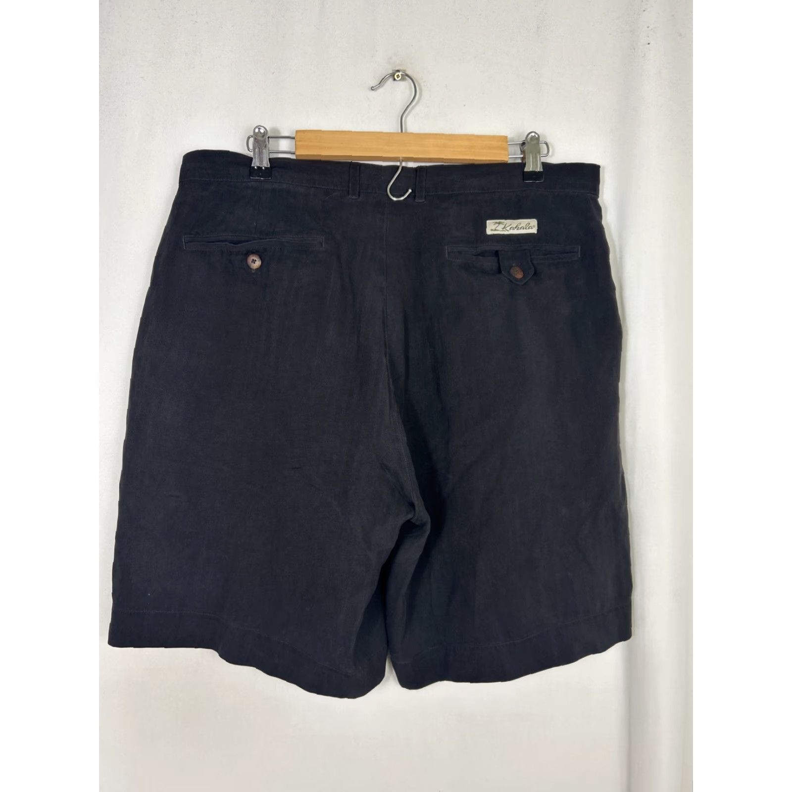 Vintage Kahala Shorts 100% Silk Black Golf 36x9 Size US 36 / EU 52 - 7 Thumbnail