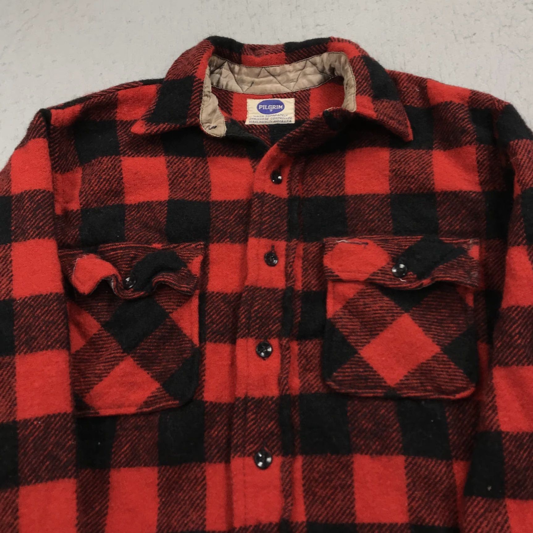 Vintage VINTAGE Pilgrim Shirt Mens M Red Buffalo Plaid Wool Flannel Hunting 60s USA Button-Up Long Sleeve Pockets Cardigan? Size US M / EU 48-50 / 2 - 3 Thumbnail
