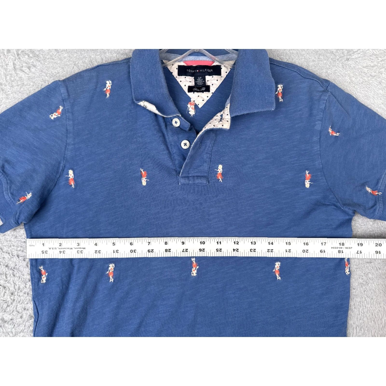 Tommy Hilfiger Tommy Hilfiger Polo Shirt Men Small Blue 100% Cotton Slim Fit Polo Shirt Short Sleeve Mens Blue 80s 90s American Modern Vintage: No Size US S / EU 44-46 / 1 - 7 Thumbnail