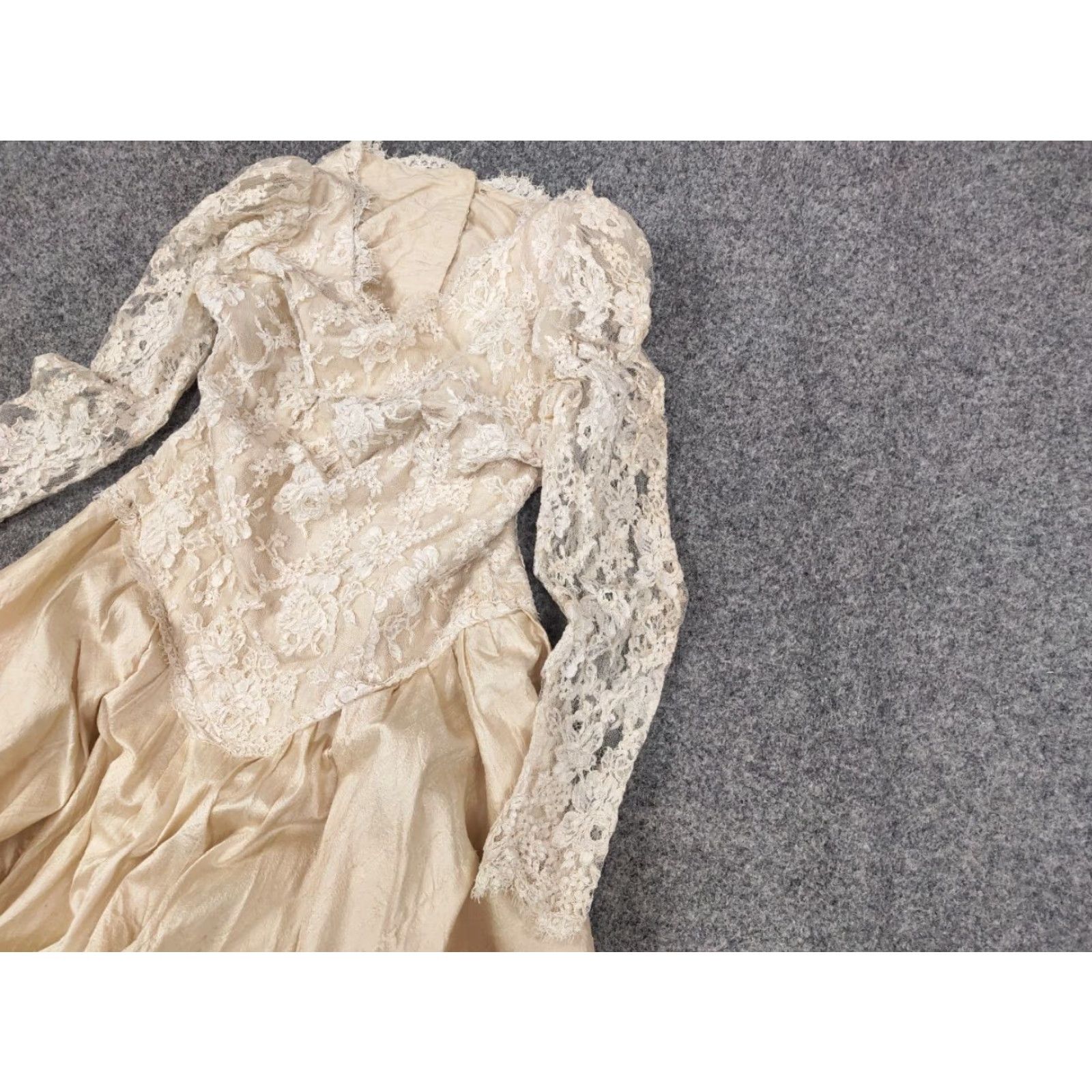 Vintage VINTAGE Phun Shirts lace Dress Button made in usa Shirt Dress M/L Beige 80s wedding style Women's Size M / US 6-8 / IT 42-44 - 4 Thumbnail