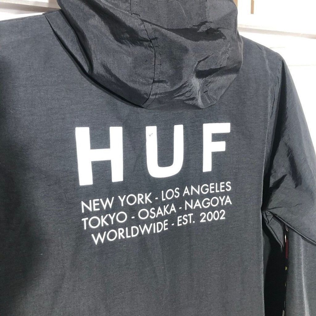 Huf HUF Jacket Flags Half-Zip Hooded Windbreaker Black Large Size US L / EU 52-54 / 3 - 15 Thumbnail