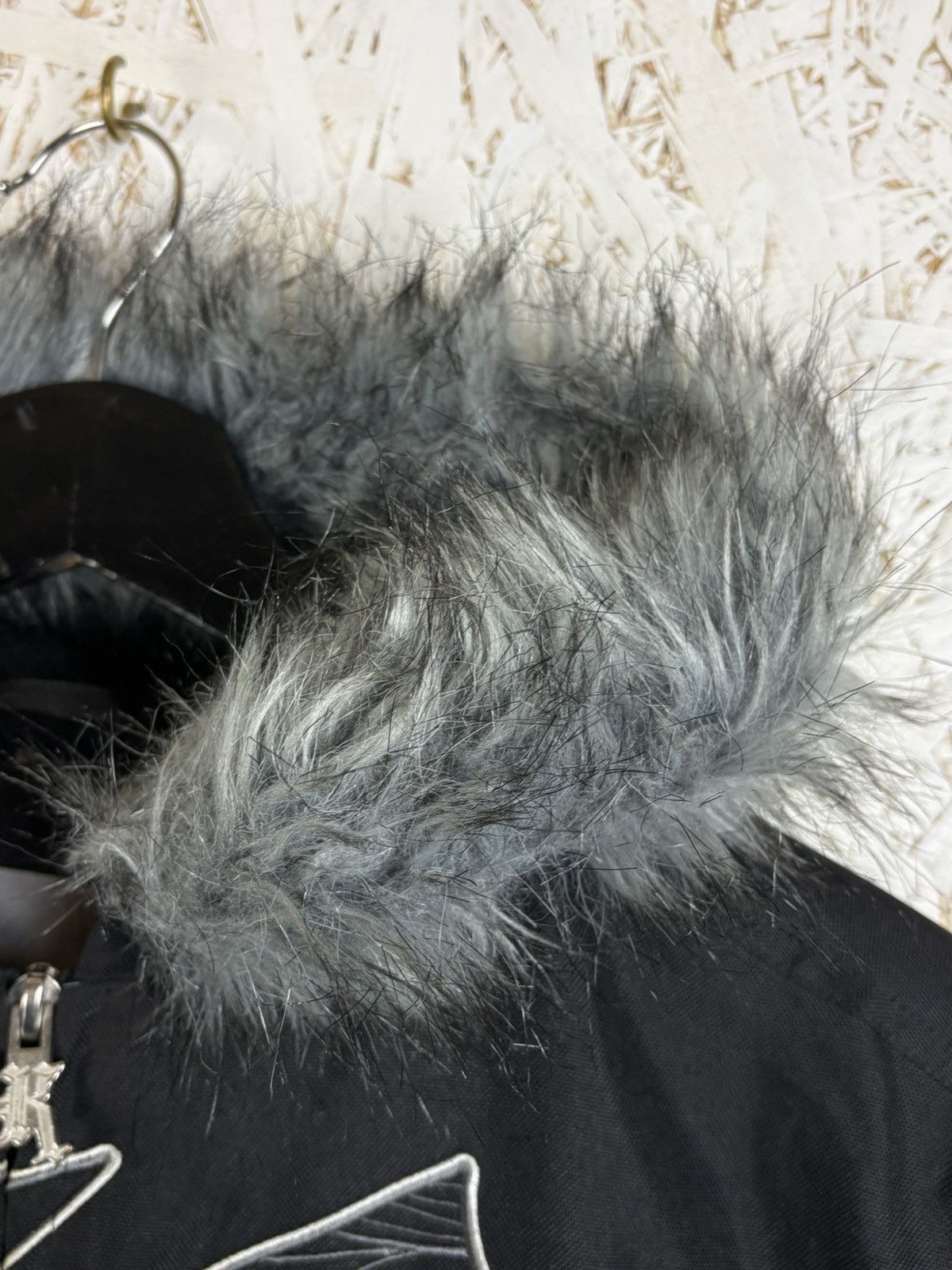 Karl Kani 00s Vintage Karl Kani Y2K Fur Hood Bomber Jacket Black S Size US S / EU 44-46 / 1 - 5 Thumbnail