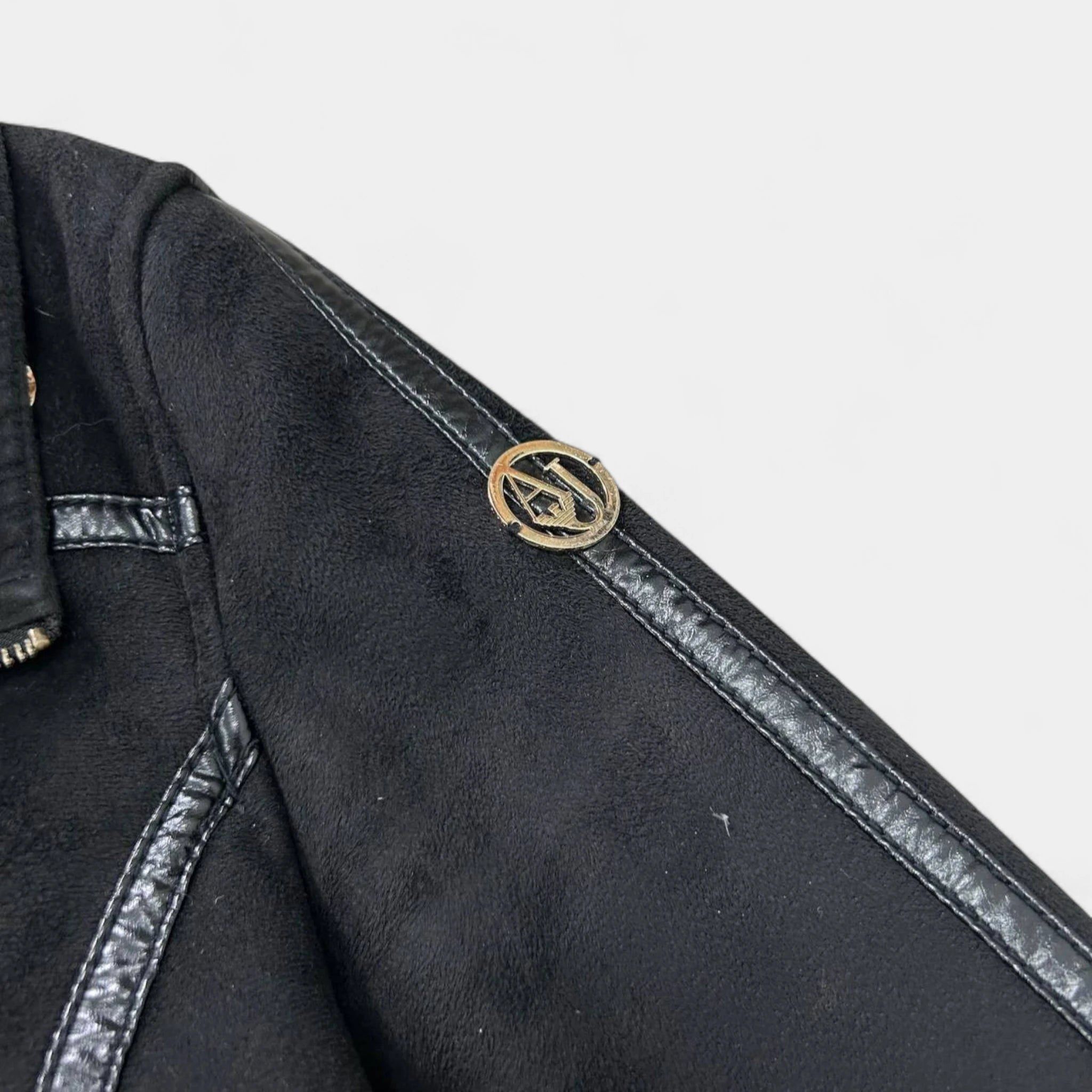 Armani Dolce & Gabbana Denim Fitted Brown Sherpa Collar Jacket Size S / US 4 / IT 40 - 3 Thumbnail