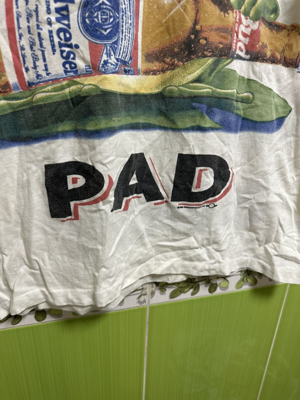 Budweiser × Vintage Vintage 90s Budweiser Frog Your Pad or Mine? 1995 T Shirt Size US L / EU 52-54 / 3 - 3 Thumbnail