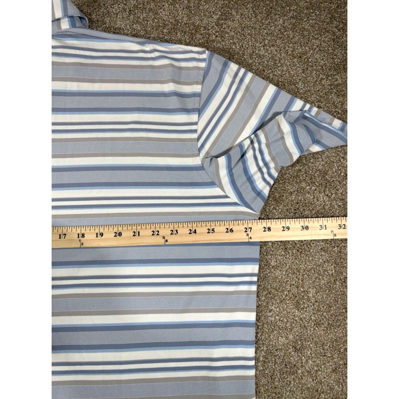 Peter Millar Peter Millar Polo Shirt Blue White Striped Embroidered Performance Golf • Sz XL Size US XL / EU 56 / 4 - 7 Thumbnail