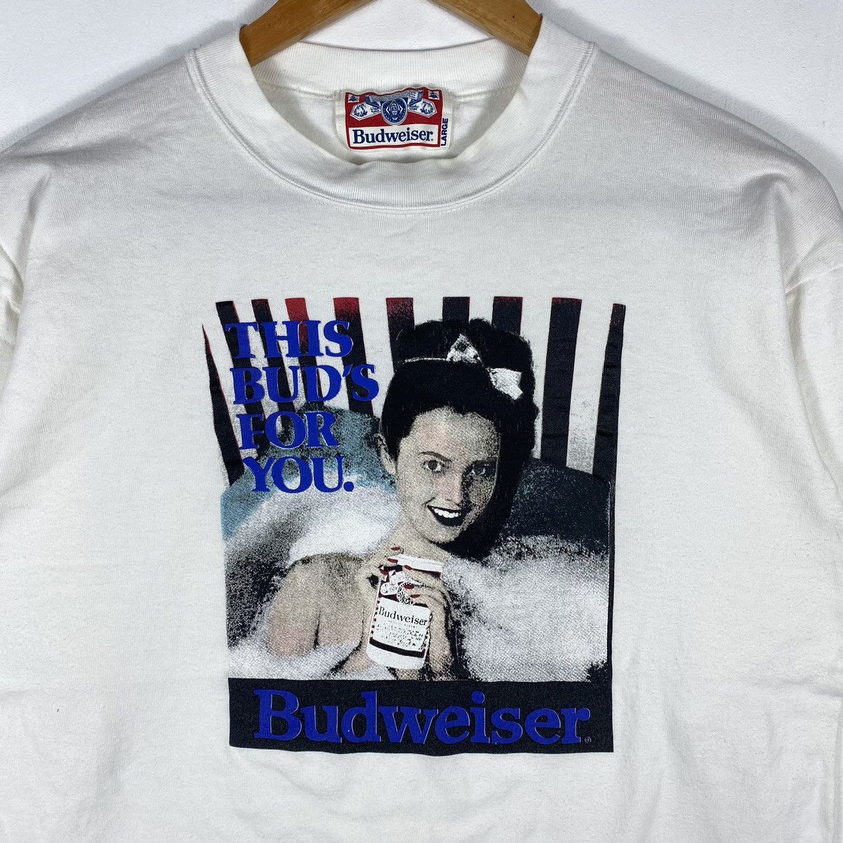Budweiser × Vintage Vintage 80's BUDWEISER This Bud's For You Promo Tee Size US L / EU 52-54 / 3 - 3 Thumbnail