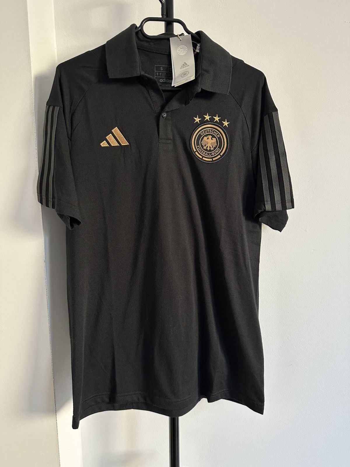 Adidas 2022 Adidas Polo Soccer football shirt black Germany Size US S / EU 44-46 / 1 - 1 Thumbnail