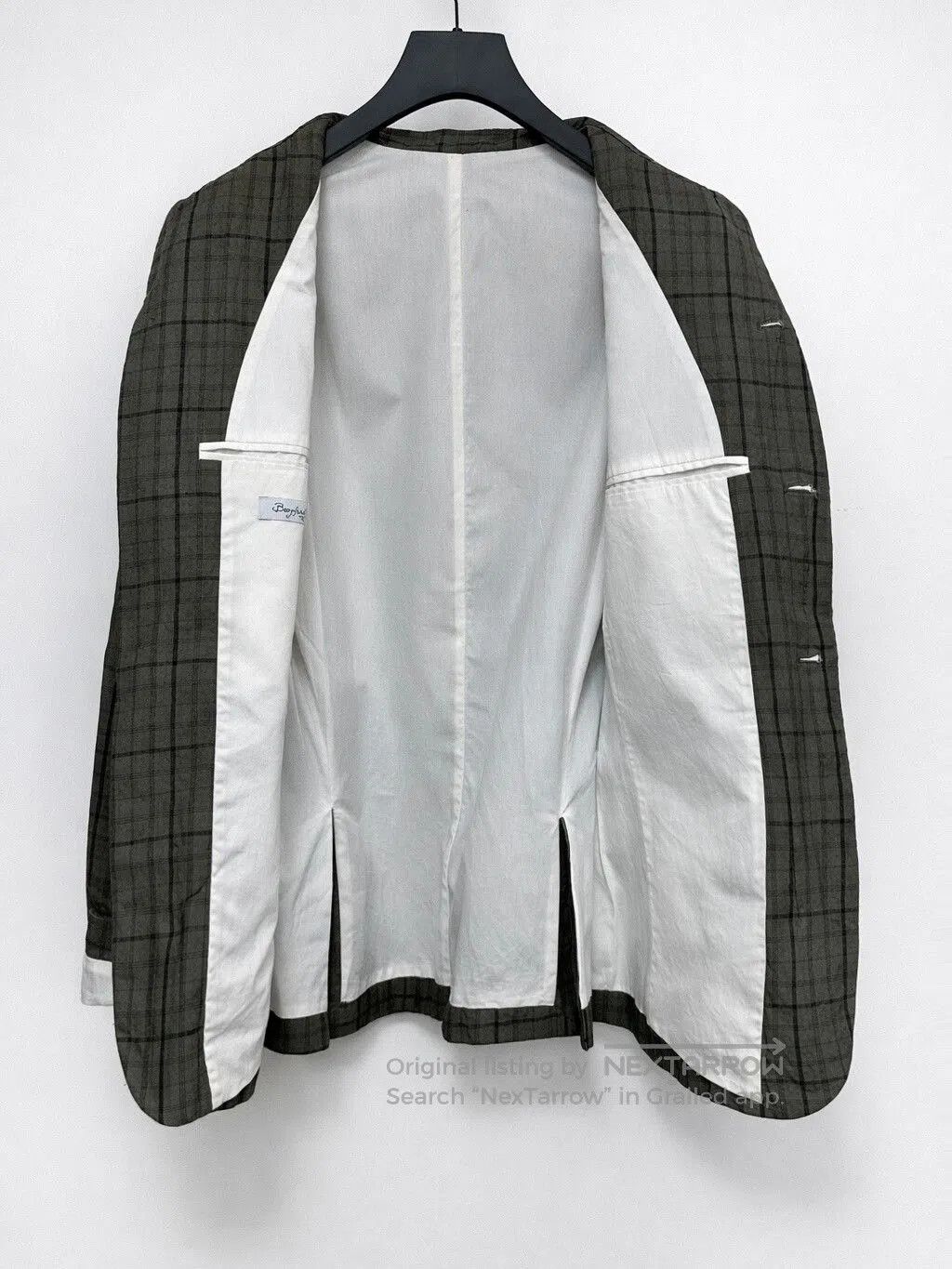 Bergfabel gray green checked linen blazer. Size US M / EU 48-50 / 2 - 3 Thumbnail