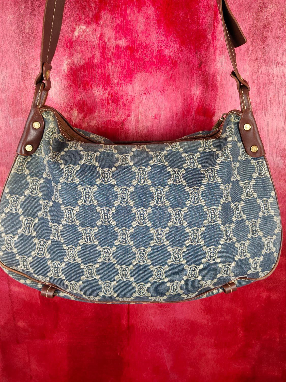 Celine Celine denim monogram vintage Shoulder hand Bag #SB035DLAL Size ONE SIZE - 8 Thumbnail