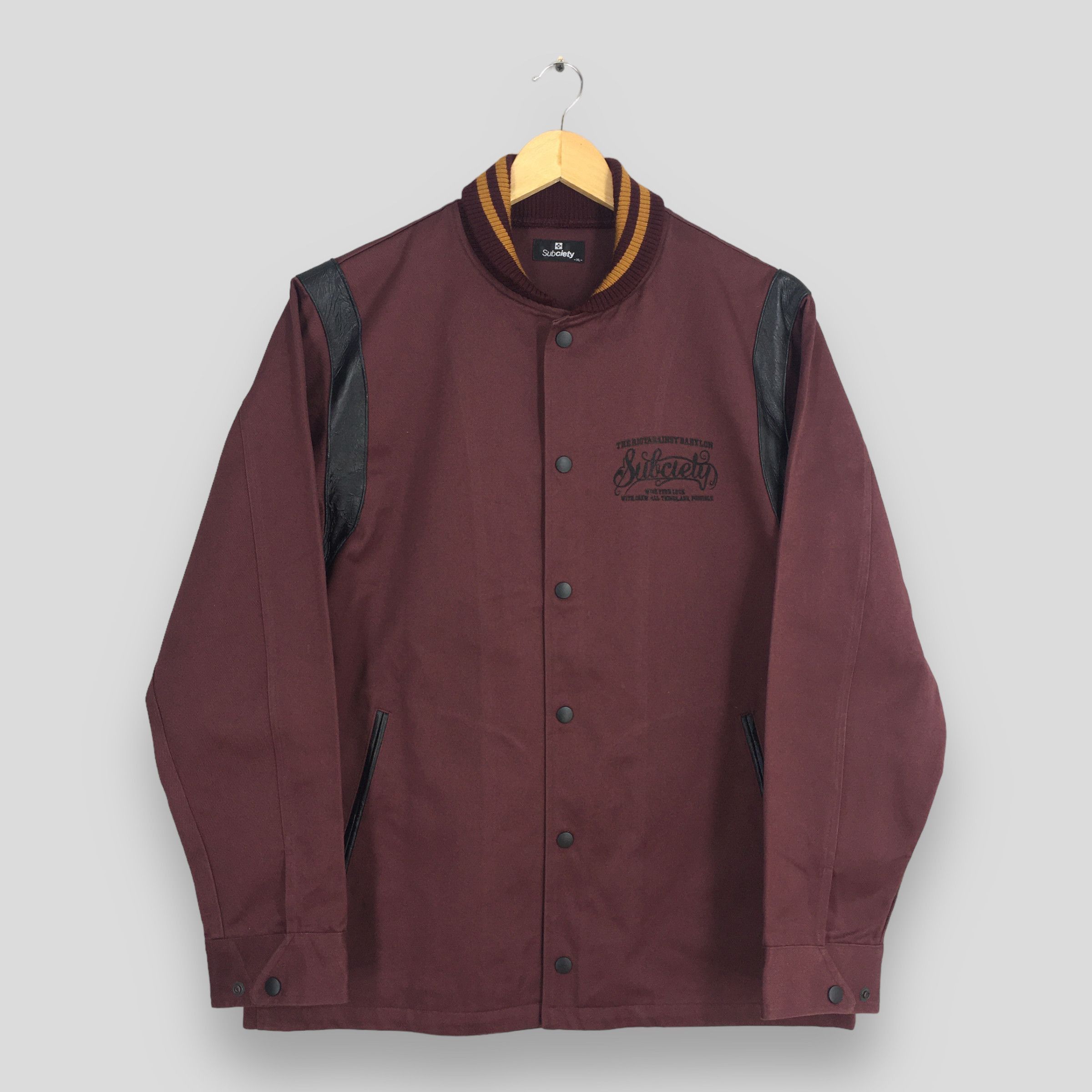 Japanese Brand Vintage Subciety Varsity Jacket XLarge Size US XL / EU 56 / 4 - 1 Thumbnail