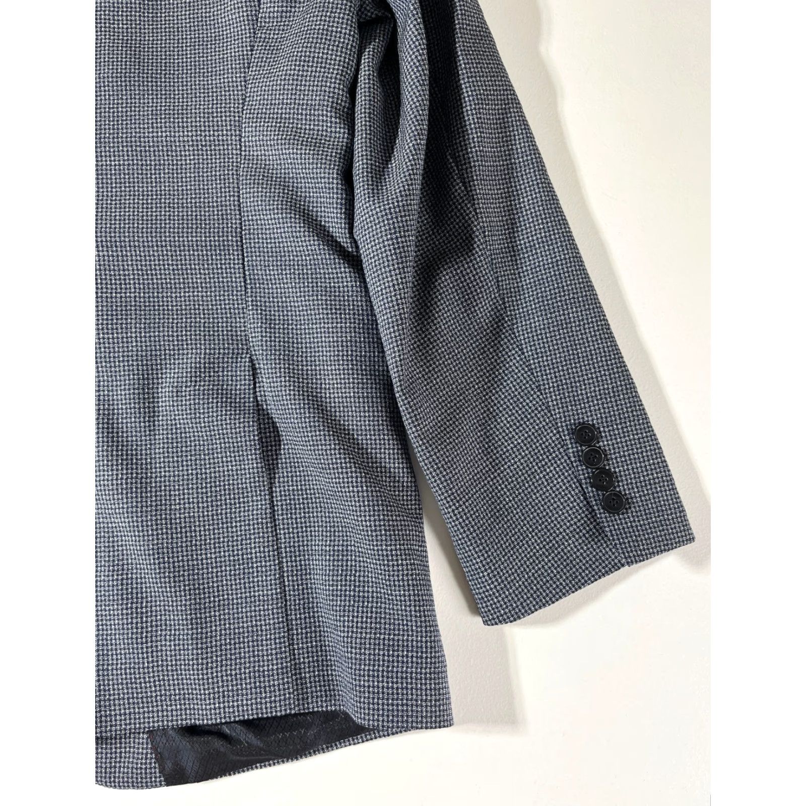 Hugo Boss HUGO BOSS Sport Coat Jacket Blue Grey 44R Wool Single-Breasted Four-Button Regular Fit Men's Jacket Size US S / EU 44-46 / 1 - 6 Thumbnail