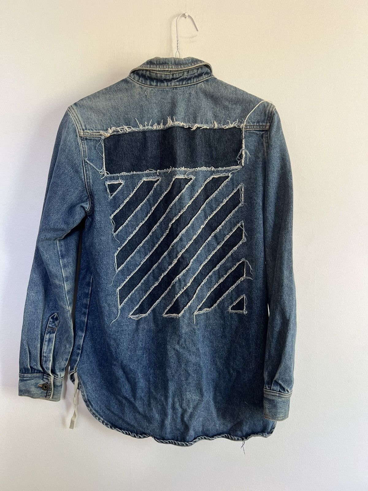 Off white temperature denim jacket best sale