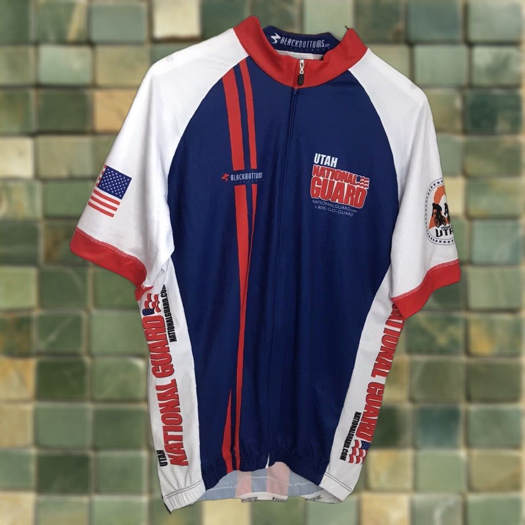 VINTAGE Blackbottoms Utah National Guard Mens XL Cycling Jersey Full Zip Jersey Male Multicolor 2000s