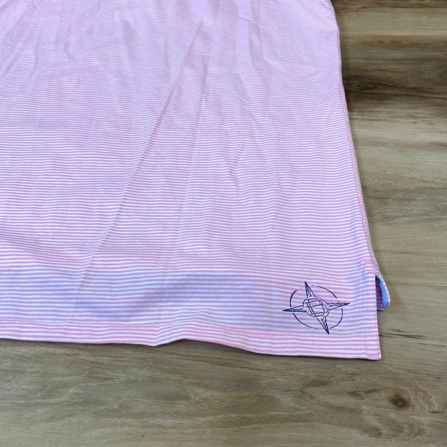 Vintage B. Draddy USA Mens Small Pink White Striped Pima Cotton Stretch Golf Polo Shirt Size US S / EU 44-46 / 1 - 7 Thumbnail
