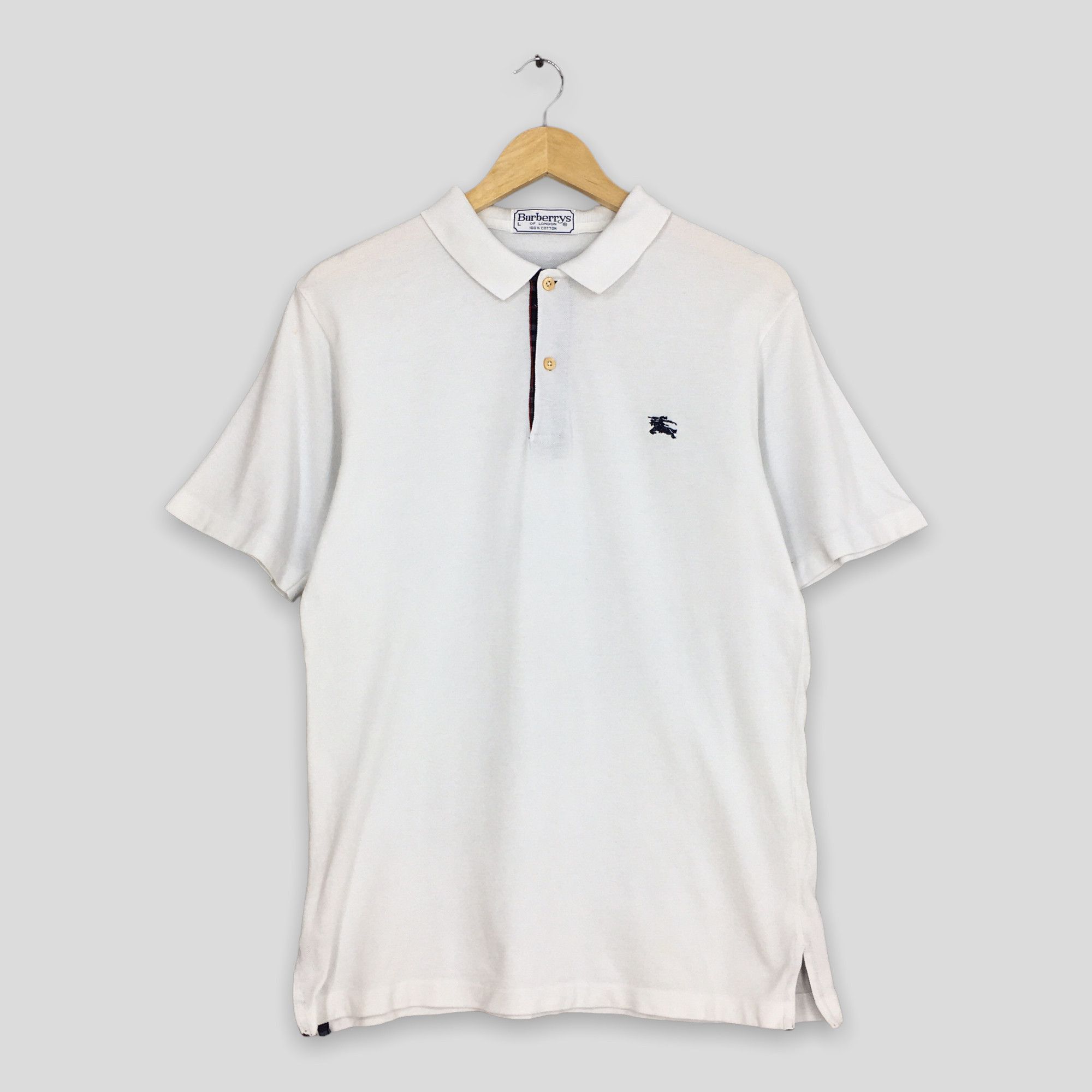 Burberry × Burberry Prorsum × Designer Vintage Burberrys London Polo Shirt Button Large Size US L / EU 52-54 / 3 - 1 Thumbnail