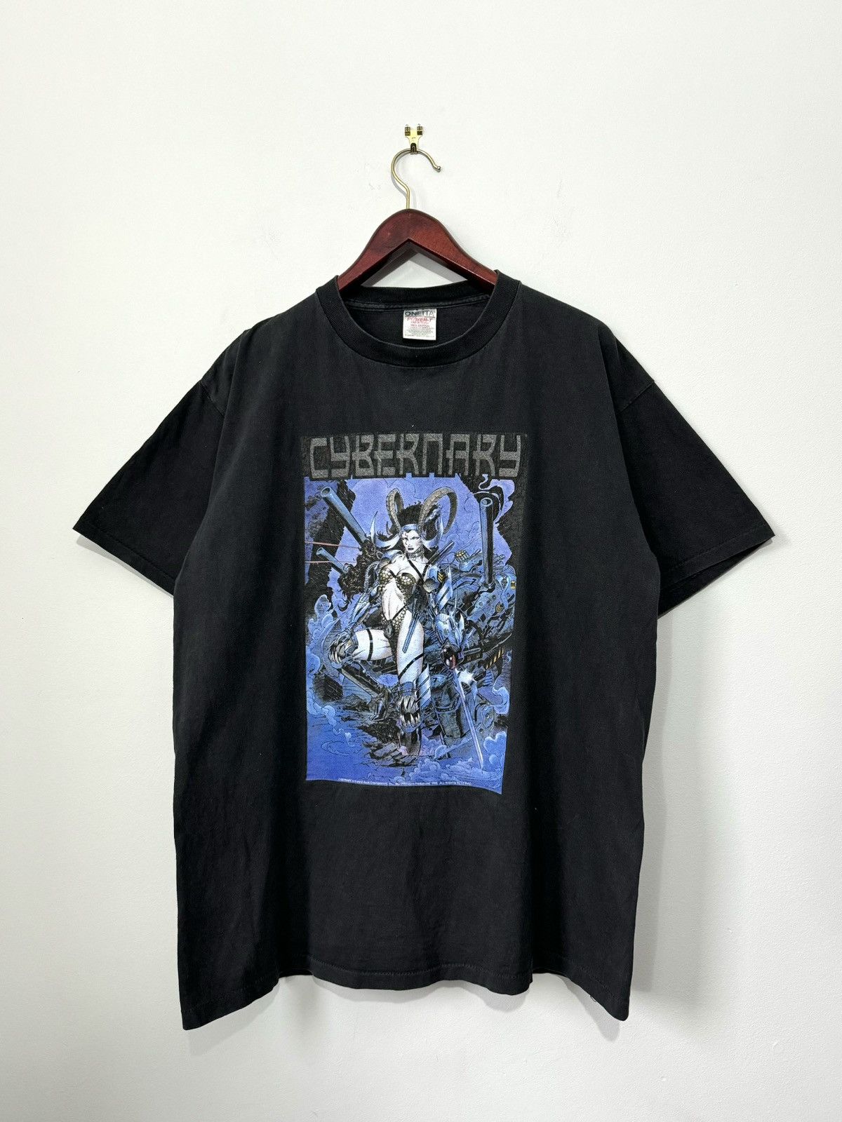 image of Anima x Dc Comics Vintage Cybernary Comics 1996 Single Stitch T-Shirt in Black, Men's (Size XL)