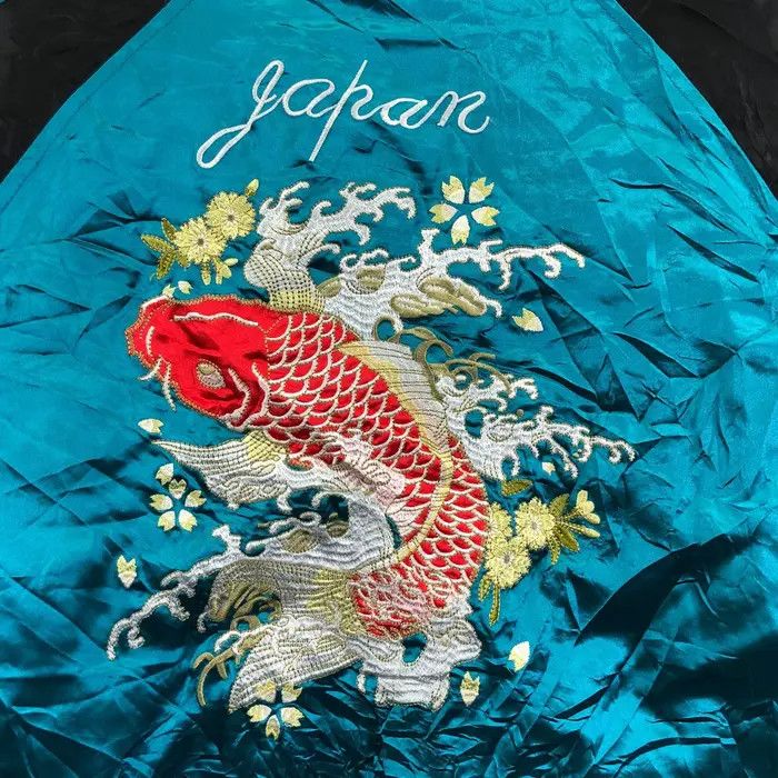 Other Vtg 90’ SUKAJAN JAPAN KOI Fish Embroidery Jacket Windbreaker Size US XL / EU 56 / 4 - 6 Thumbnail