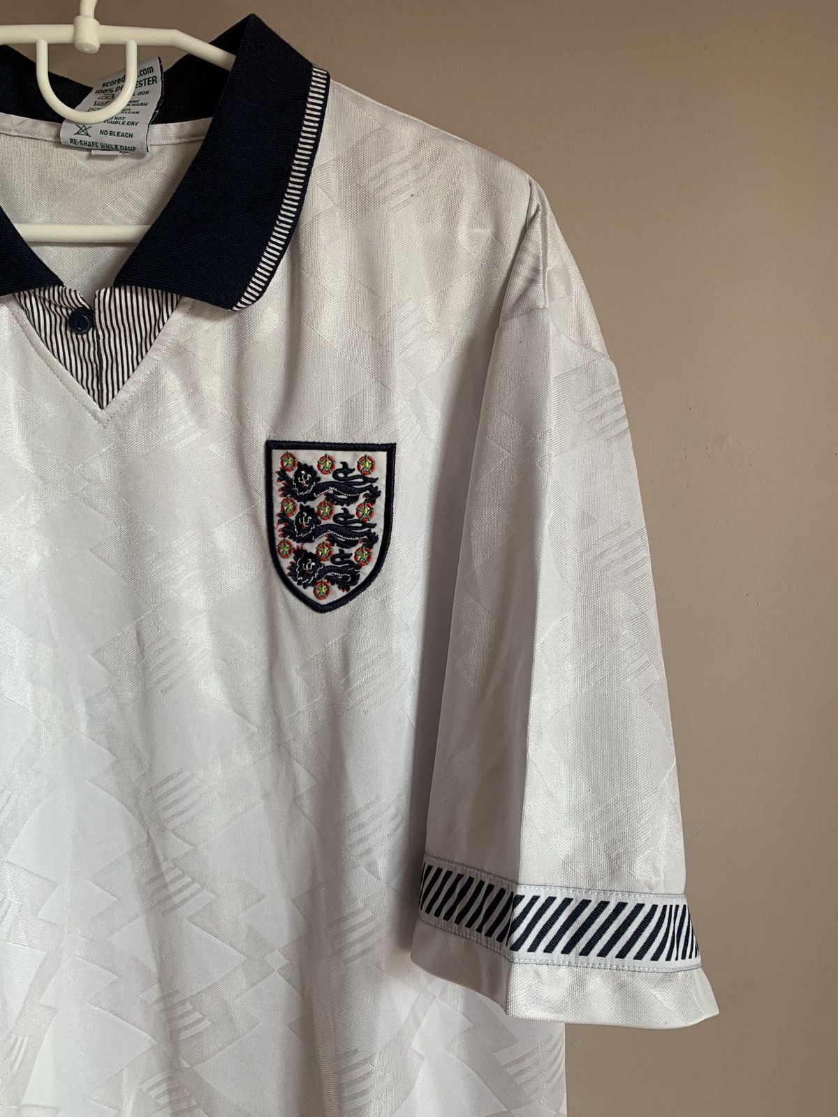 Vintage England 1990/92 Home Football Shirt Retro Score Draw Soccer Size US XL / EU 56 / 4 - 4 Thumbnail