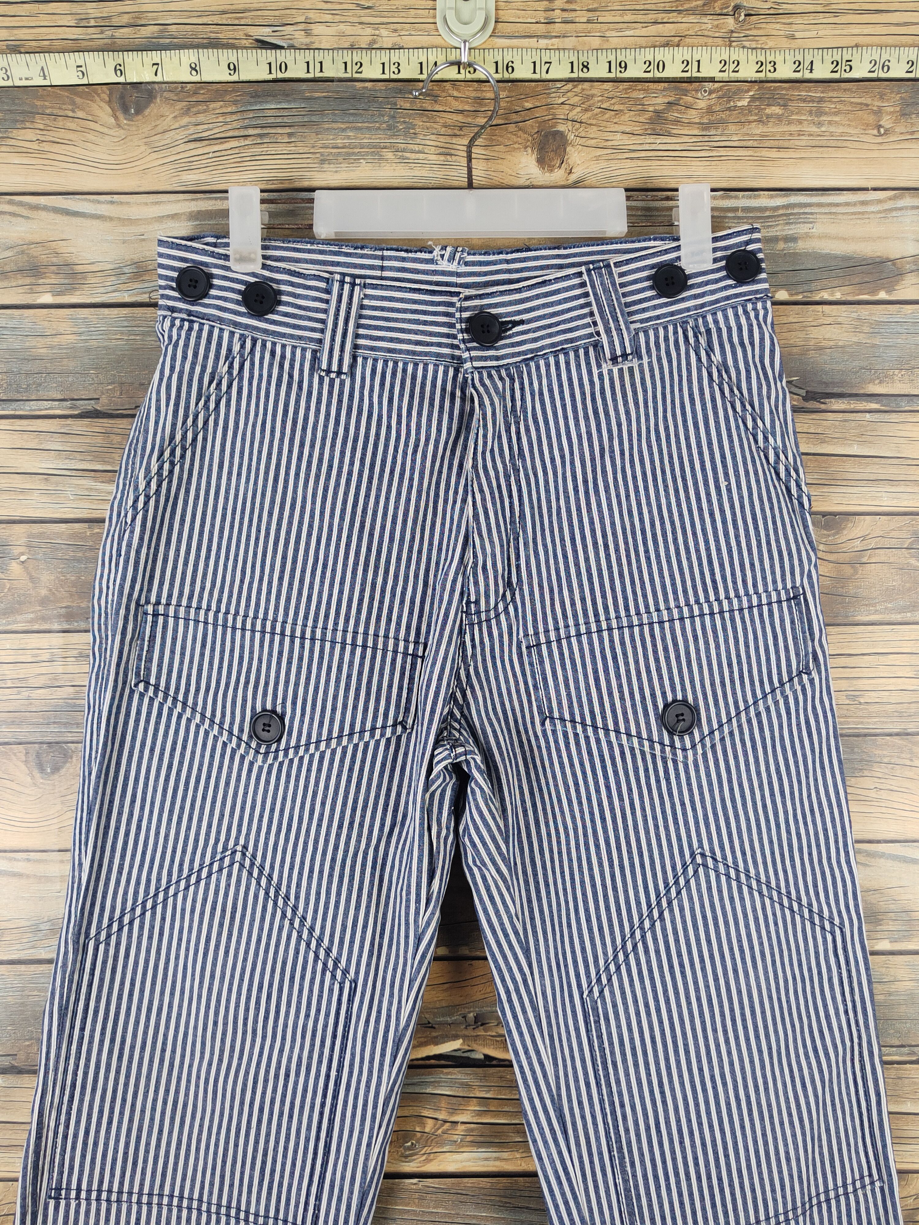 Japanese Brand DL Japanese Brand Blue White Multipocket Casual Pants #1360 Size US 30 / EU 46 - 2 Thumbnail