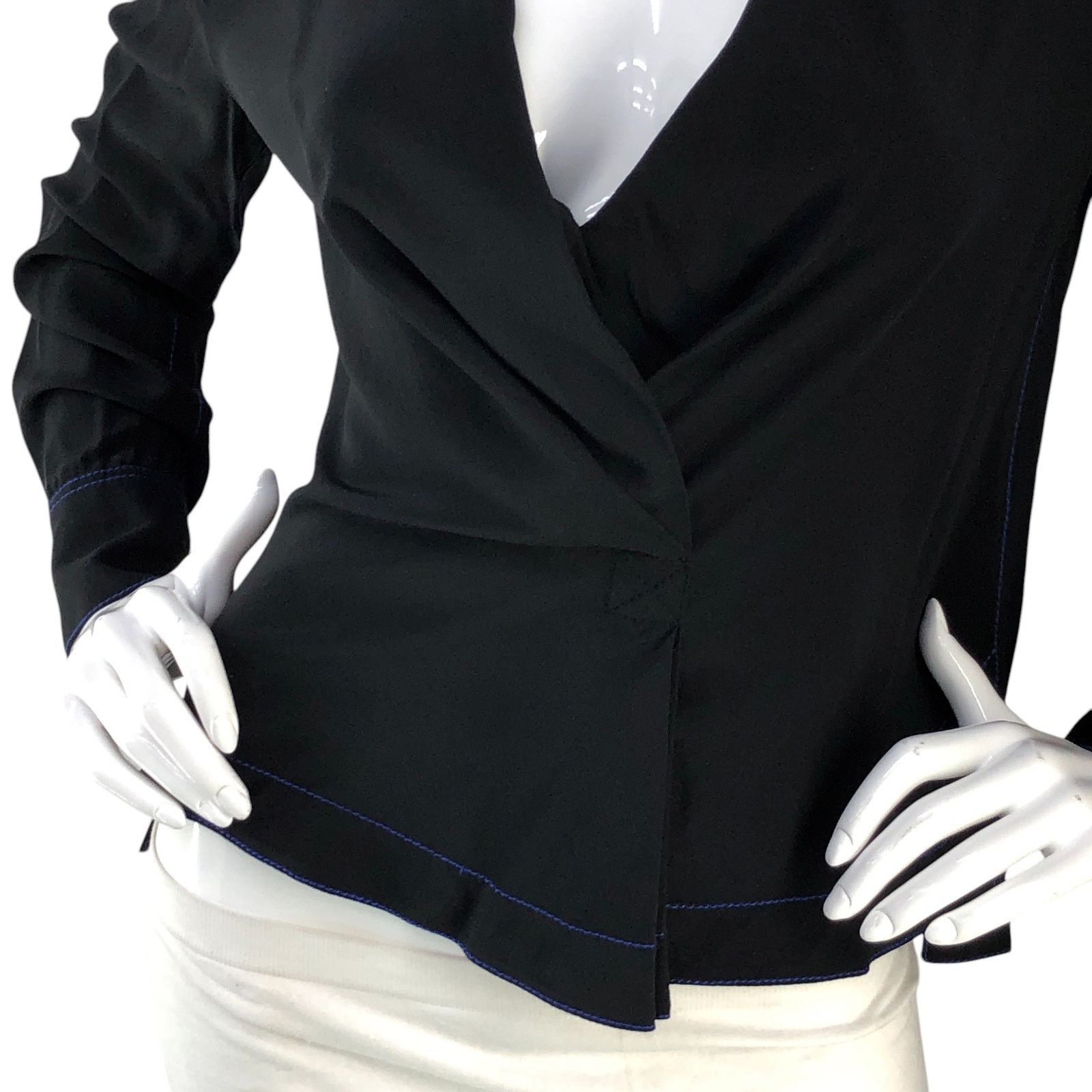 Rag & Bone Rag & Bone Size XS Wrap Top Long Sleeve V Neck Silk Black Size XS / US 0-2 / IT 36-38 - 3 Thumbnail