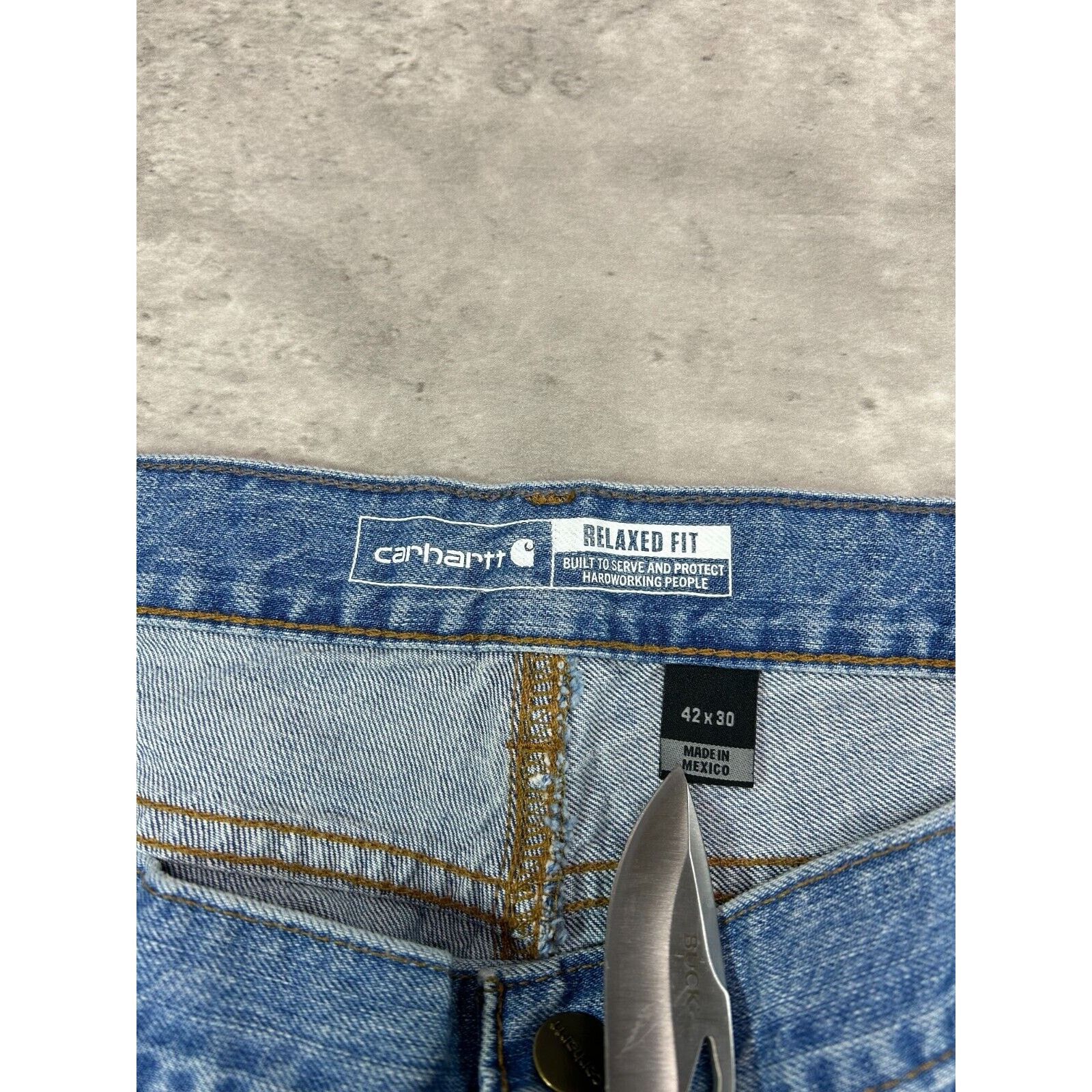 Carhartt Carhartt Relaxed Fit Medium Wash Denim Workwear Pants Sz 42 Size US 42 / EU 58 - 3 Thumbnail