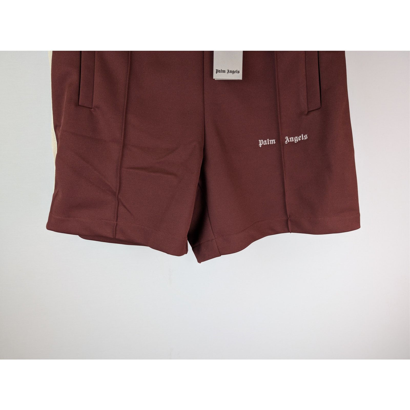 Palm Angels o1rshd1 Classic Logo Track Shorts in Burgundy / Off White Size US 36 / EU 52 - 4 Thumbnail