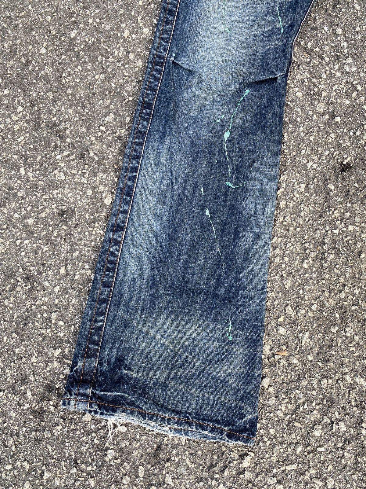If Six Was Nine × Japanese Brand Flared Root Three Style Distressed Splatter Design Denim Size US 34 / EU 50 - 4 Thumbnail