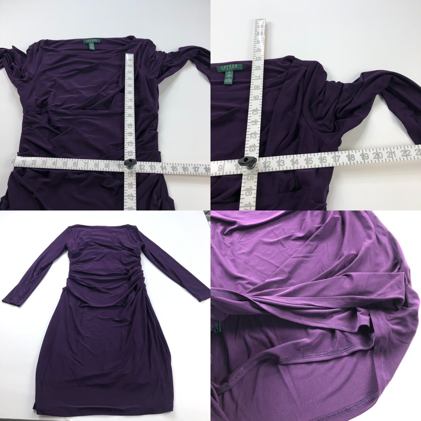 Ralph Lauren Lauren Ralph Lauren Dress A-Line Knee Length Purple MINT Draped Ruched 14 14 Size XL / US 12-14 / IT 48-50 - 9 Thumbnail
