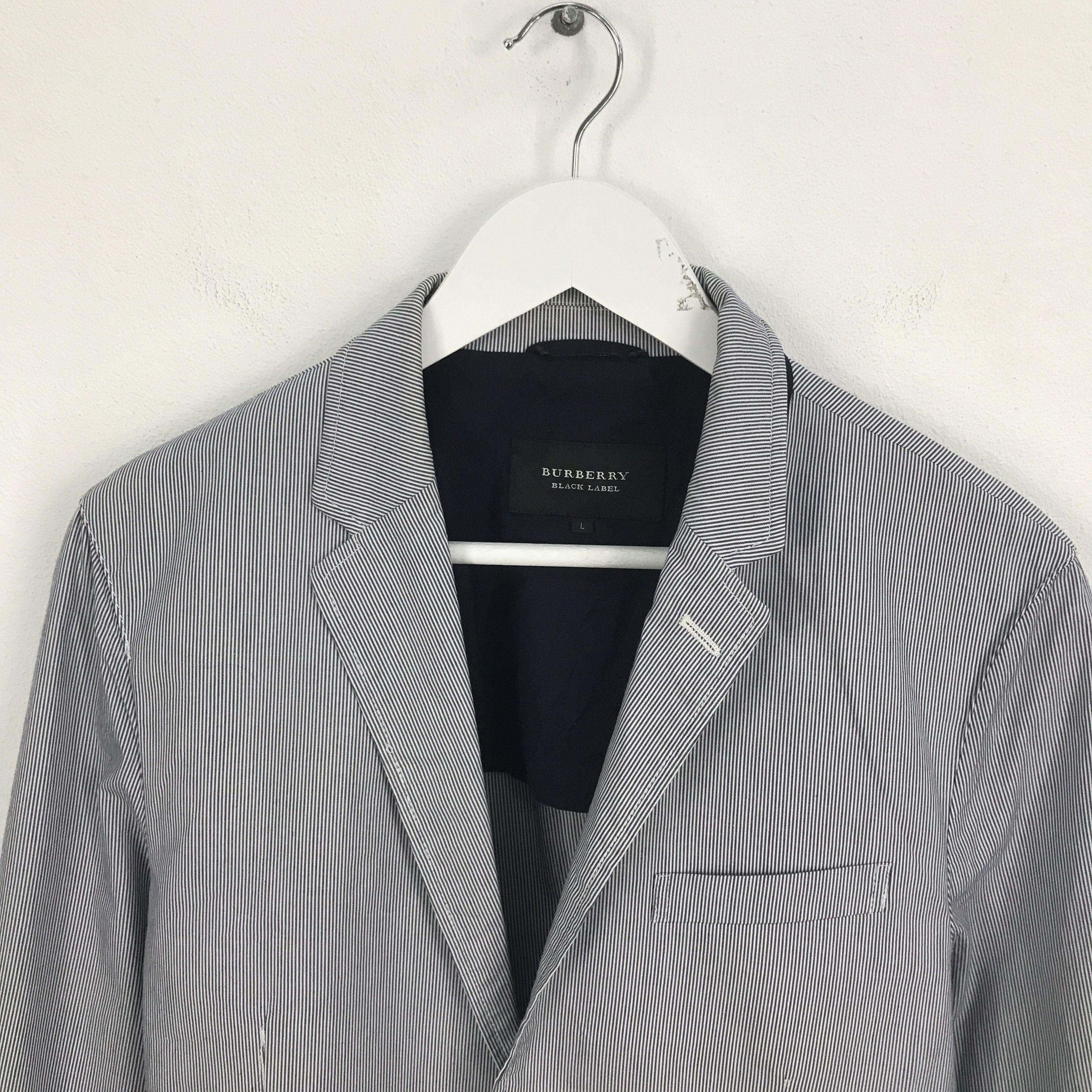 Burberry × Japanese Brand Rare burberry black label Striped blazer coat jacket Size US L / EU 52-54 / 3 - 2 Thumbnail